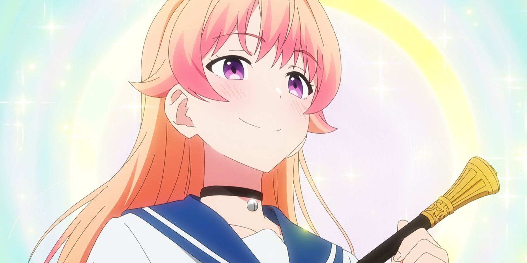 Nico grins and holds up her wand in Witch Watch.