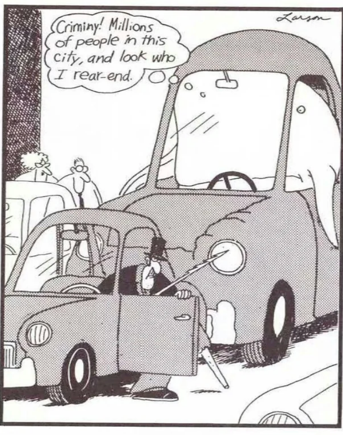 A whale crashes into a whaler in The Far Side