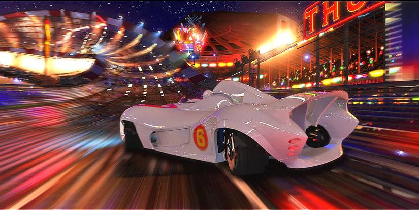 The Mach 6 car during a racing montage from the movie Speed Racer (2008)