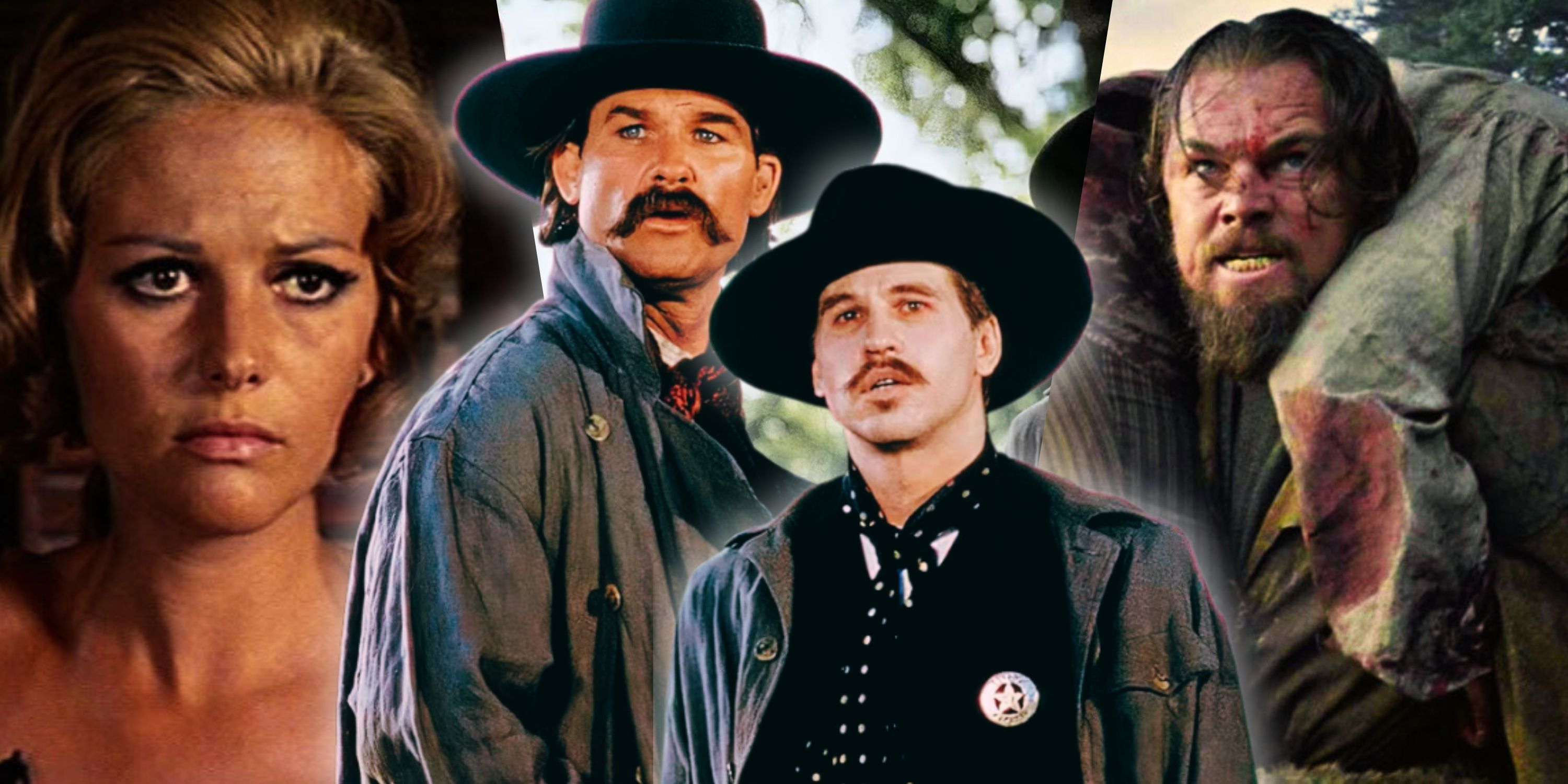 composite image Once Upon a time in the west, Tombstone, The Revenant
