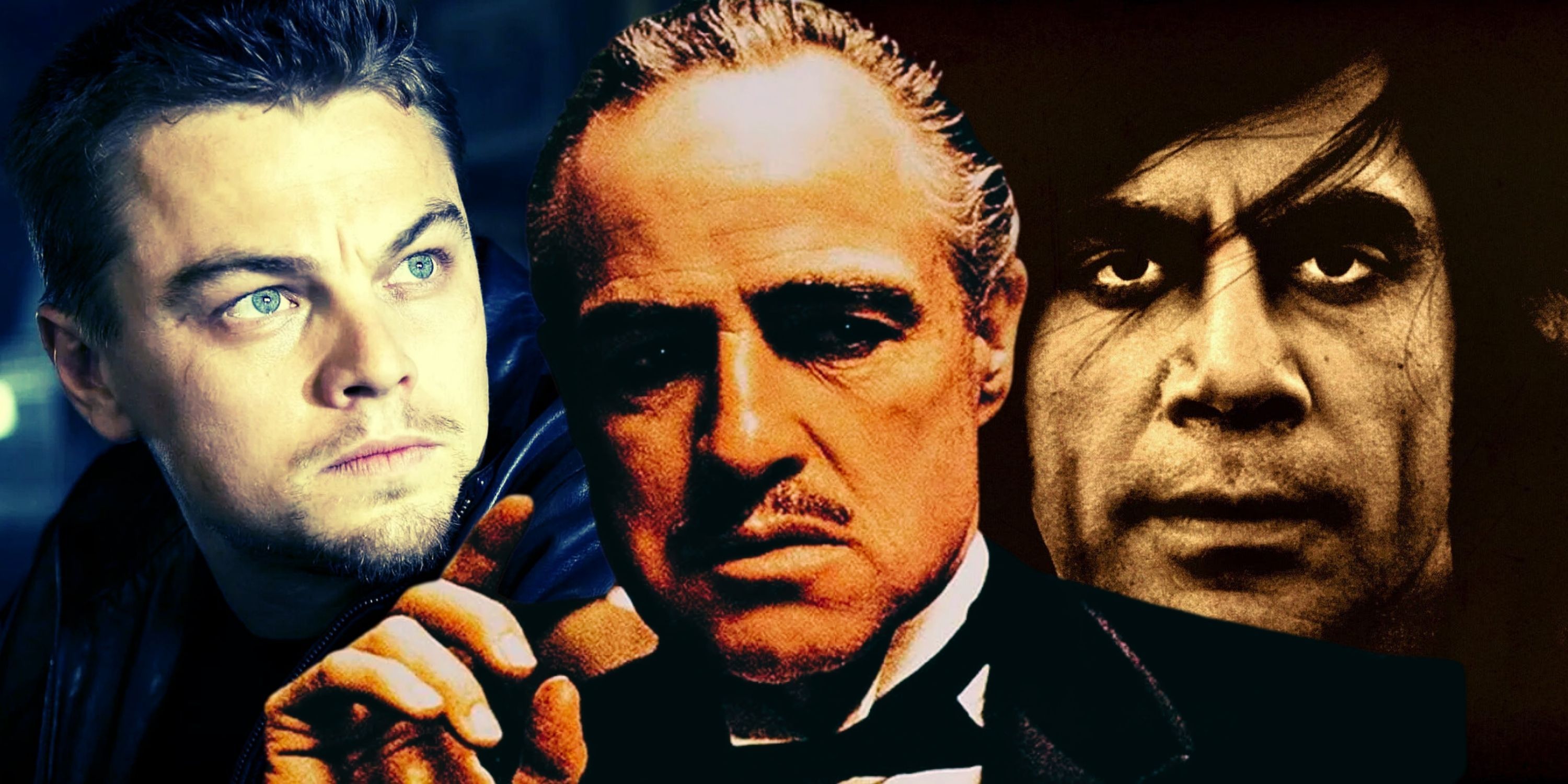 composite image The Departed, The Godfather, No Country For Old Men