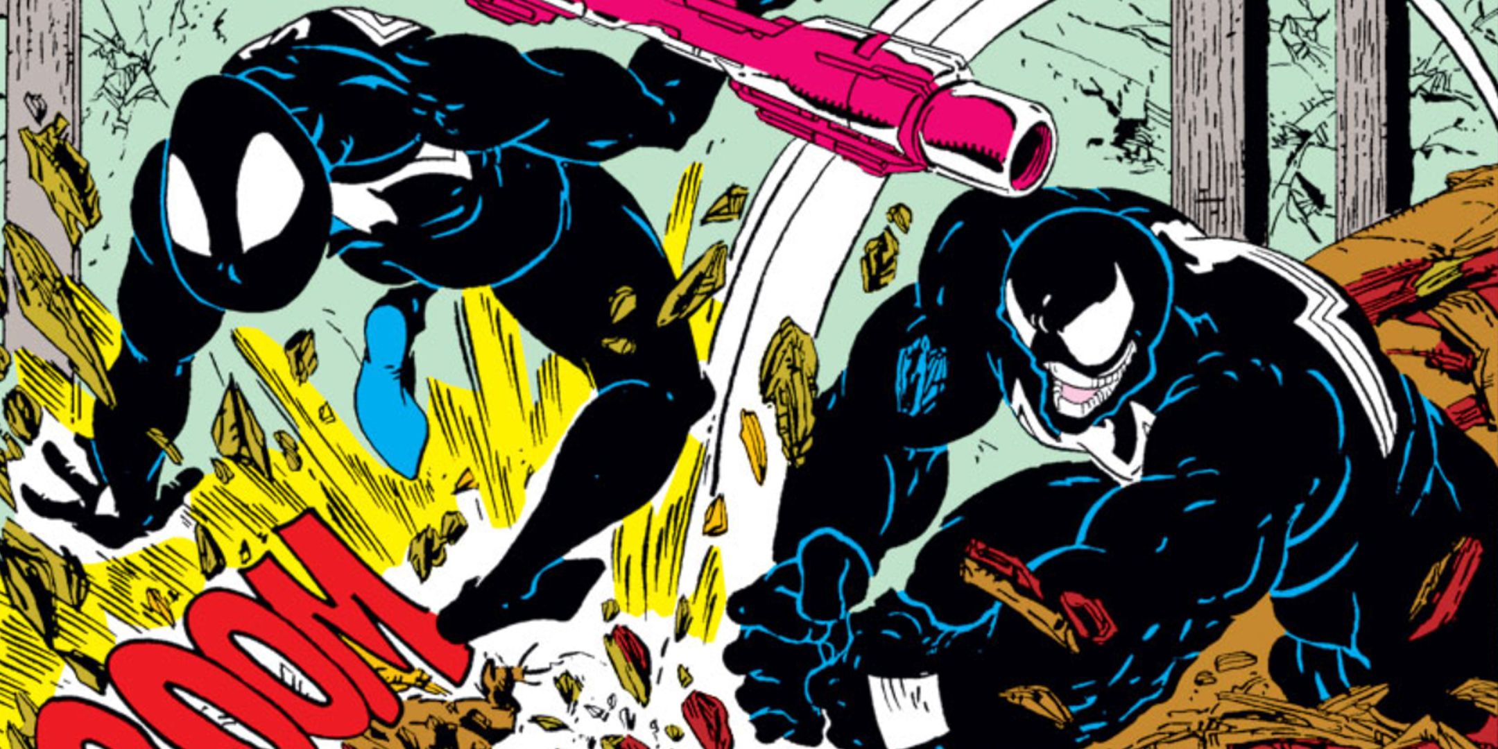 Venom vs Spider-Man in their first encounter