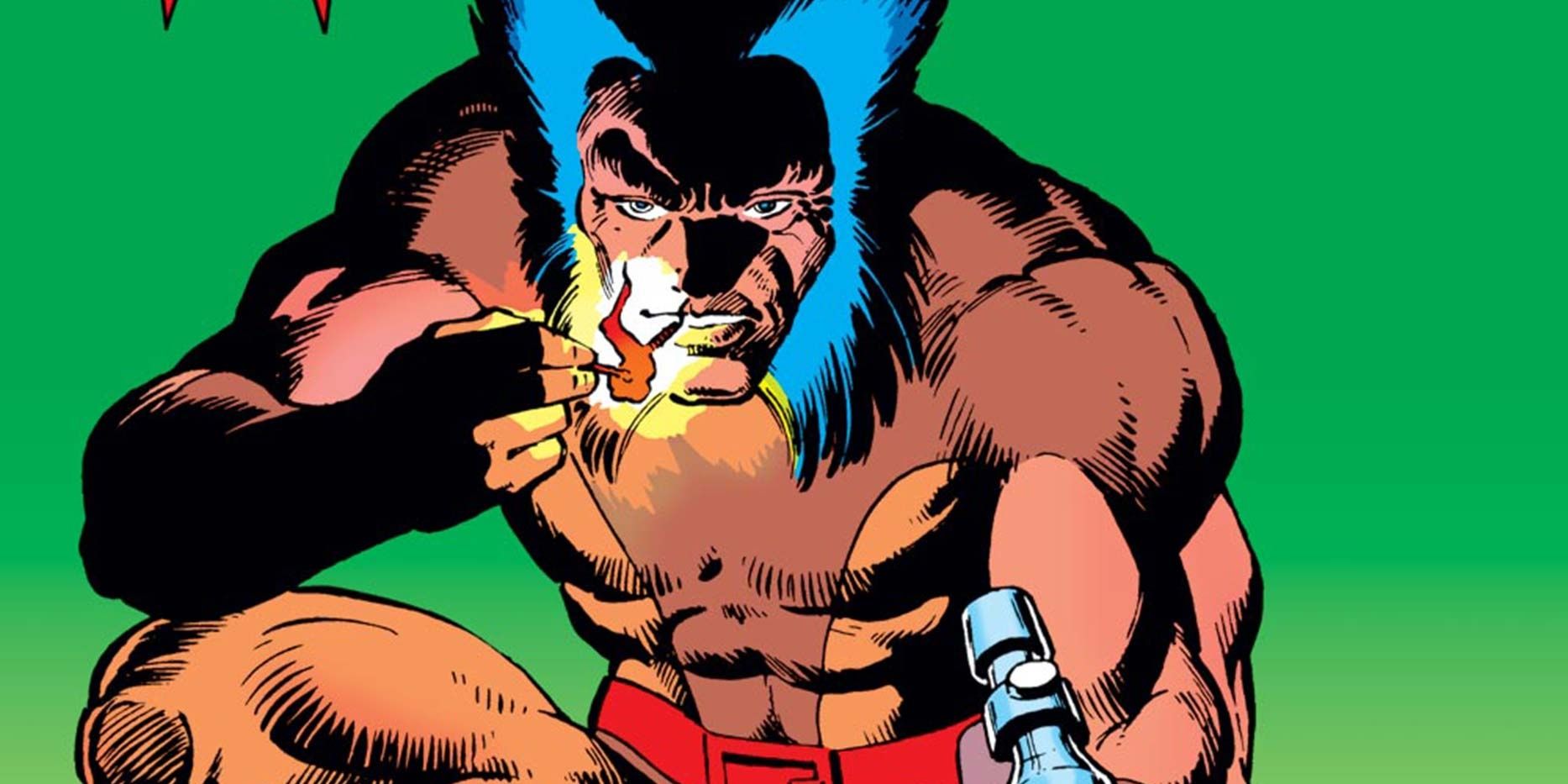 Wolverine lights a cigar