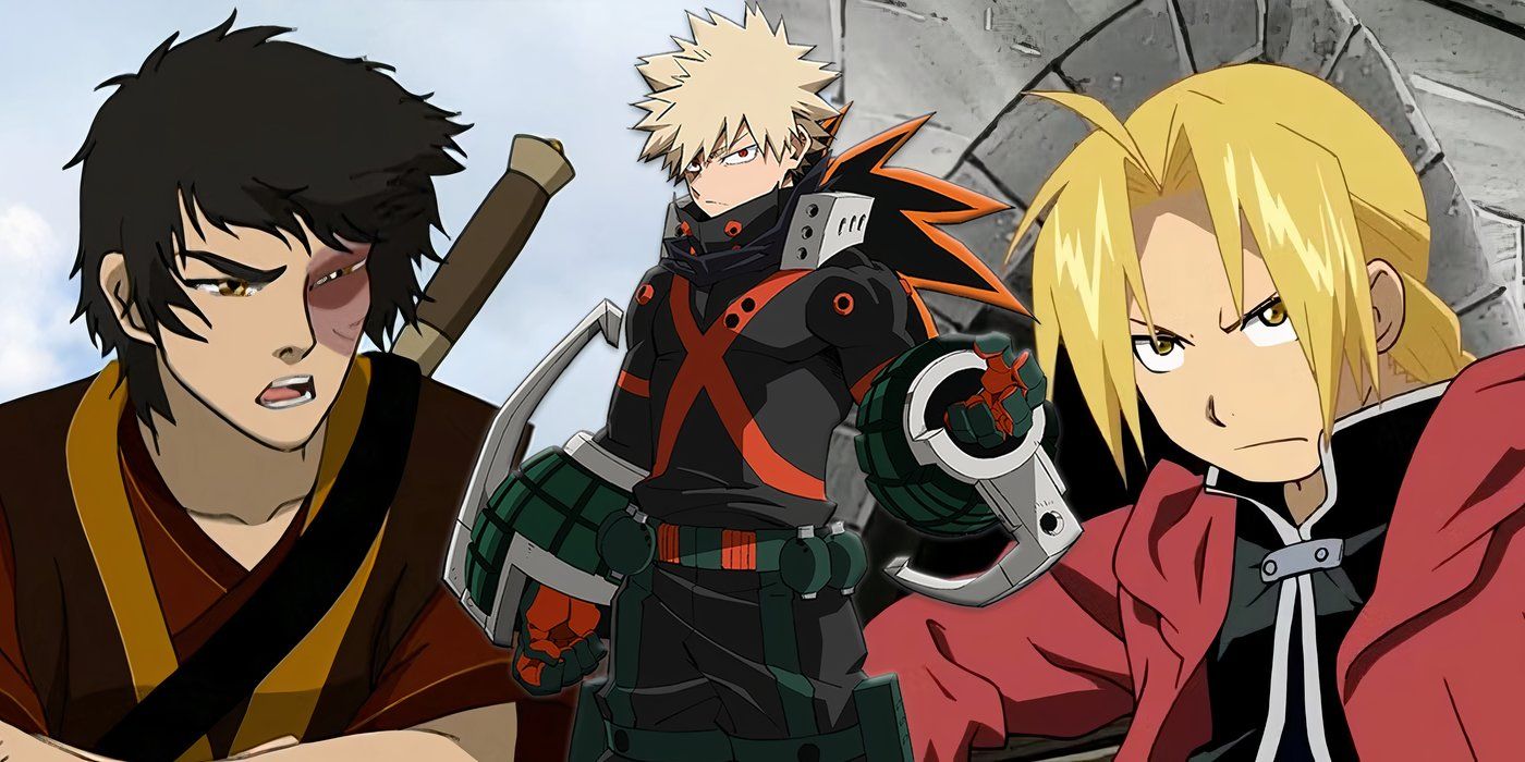 Zuko d'Avatar the Last Airbender, Katsuki Bakugo by My Hero Academia and Edward Elric de Fullmetal ALCHEMIST BROTHE