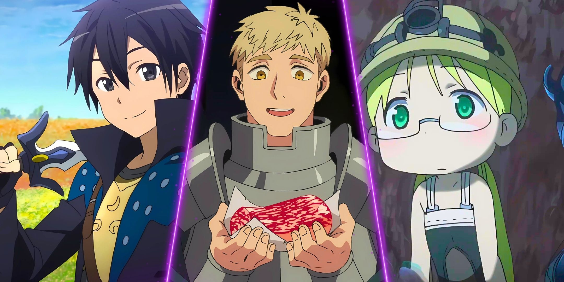 An image divided with delicious in Dungeon, made in Abyss and Sword Art Online