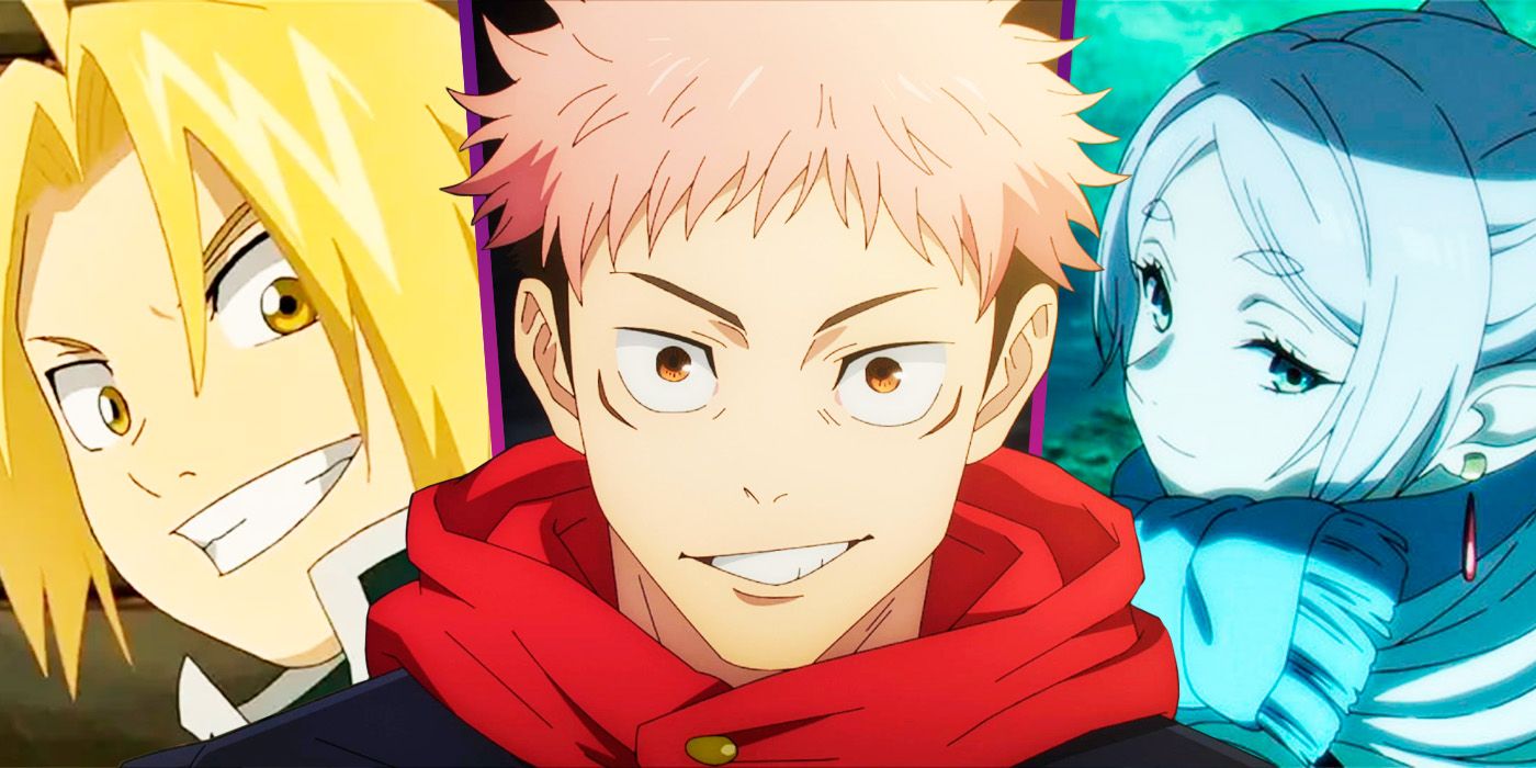 Yuji Itadori from Jujutsu Kaisen, Edward Elric from FMAB, and Frieren from Frieren: Beyond Journey’s End