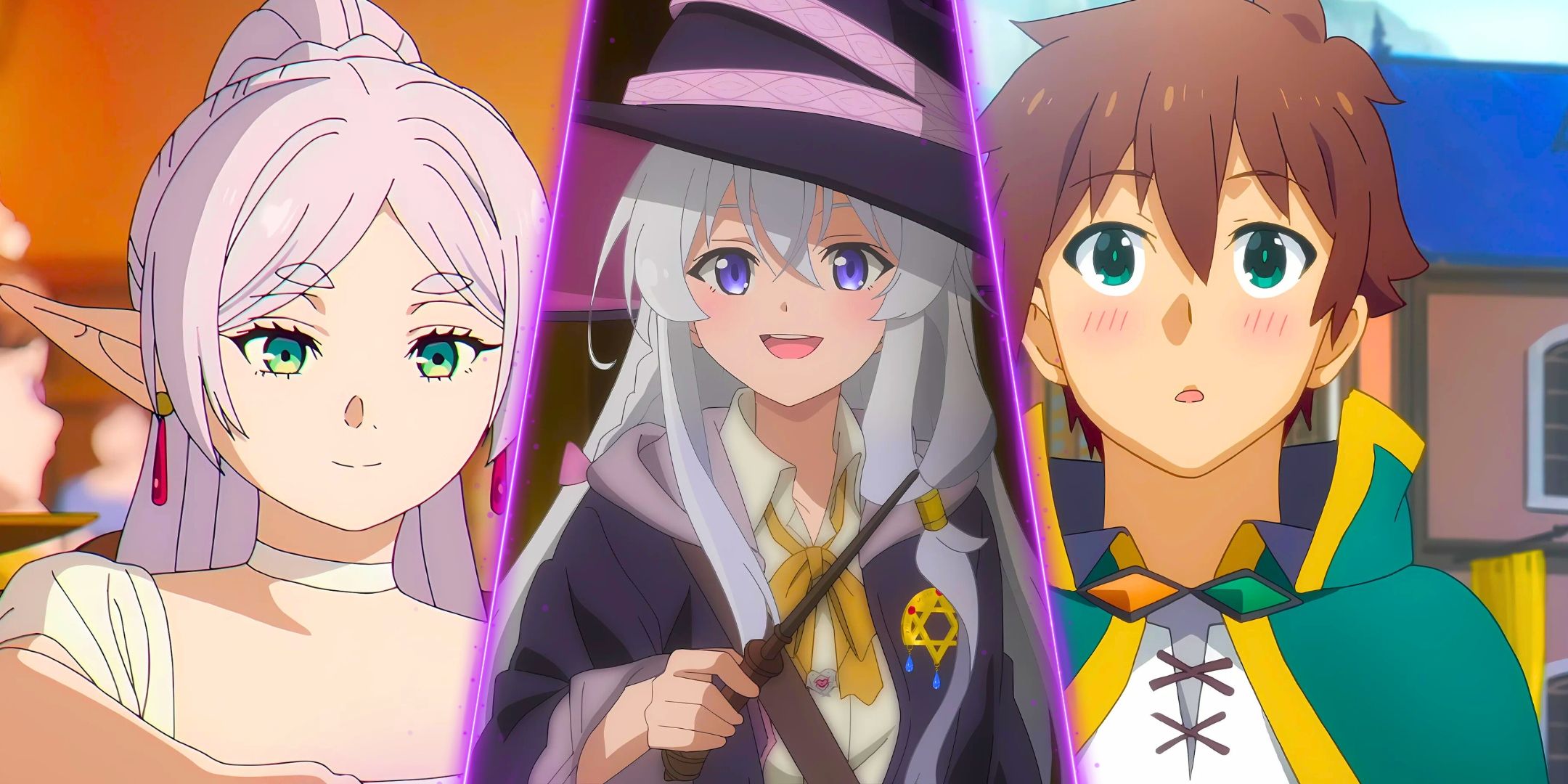 An image divided from Elaina the wandering witch, freast the elf and kazuma sato
