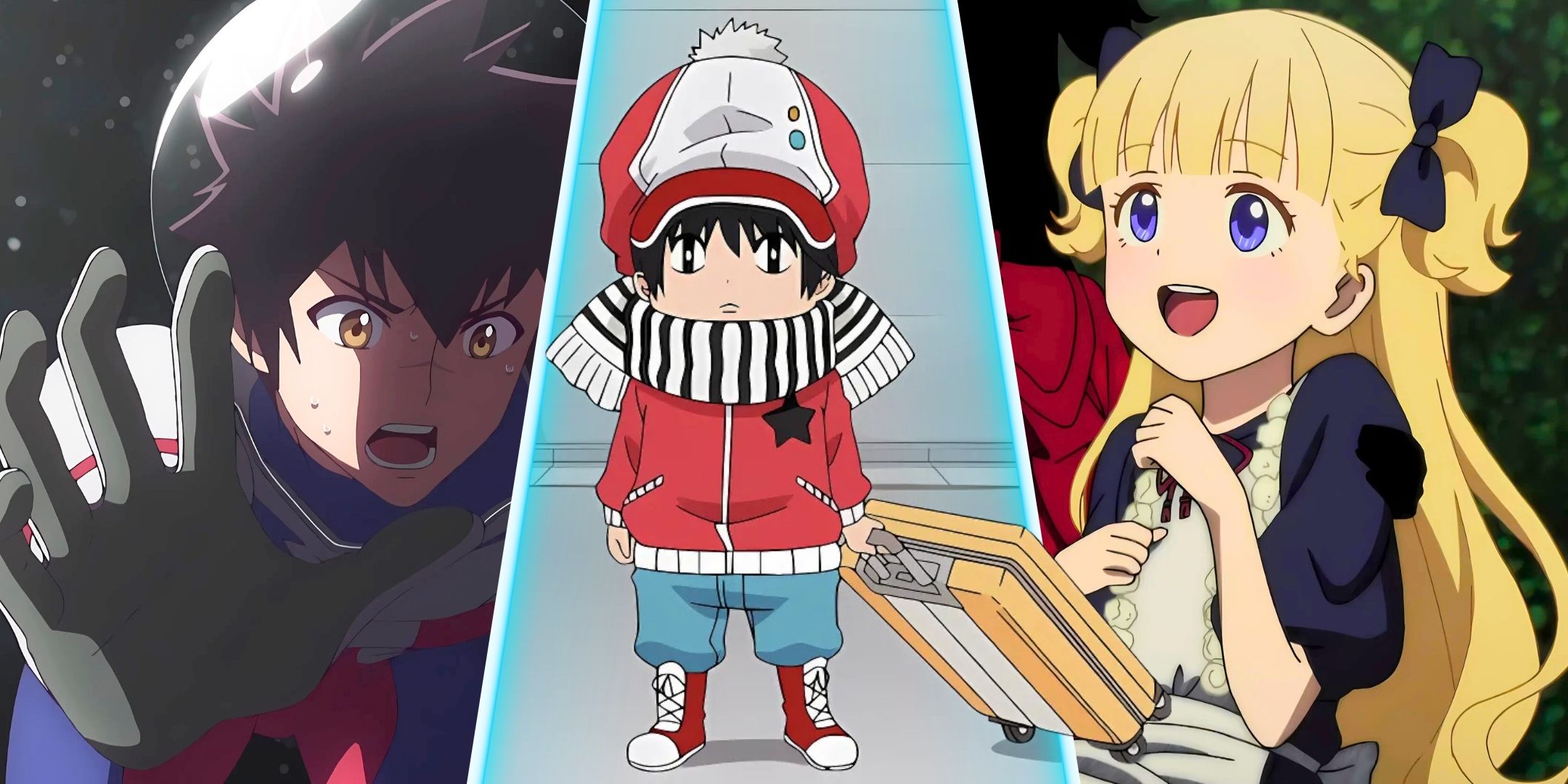 A divided image of Kotaro lives alone, Shadows House and Astra lost in space