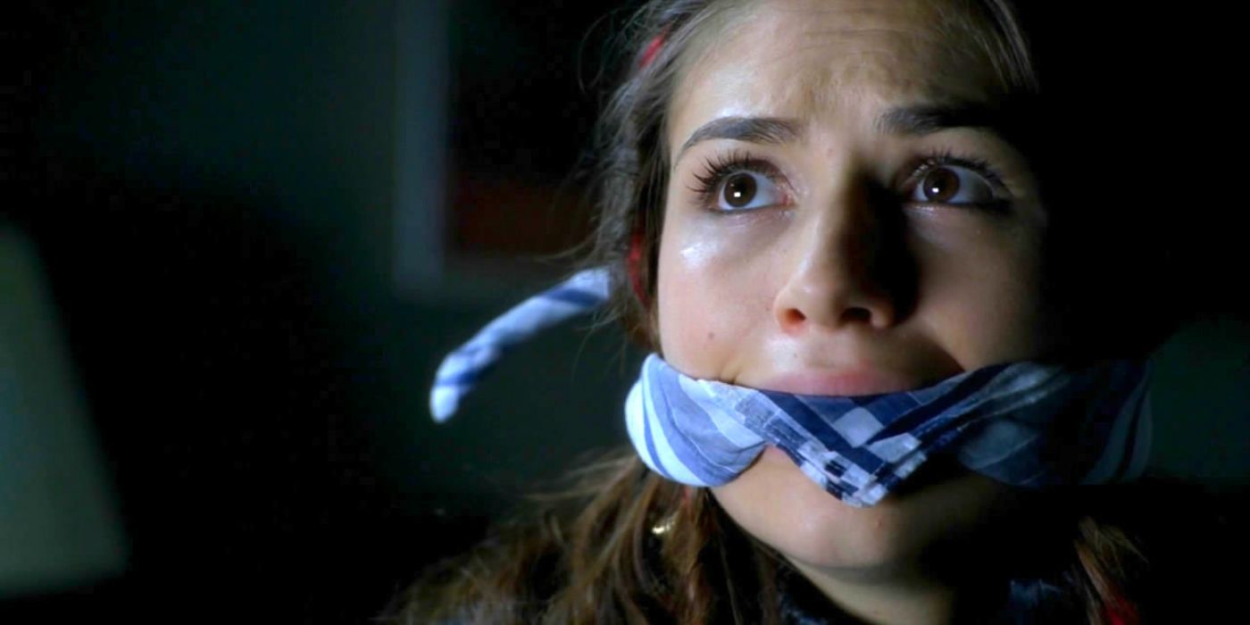 Christine gagged looking terrified