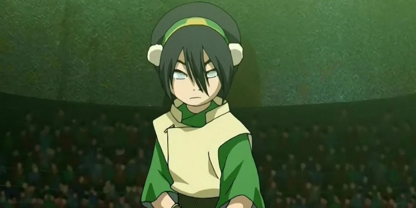 Toph Beifong in an arena from the TV series Avatar: The Last Airbender