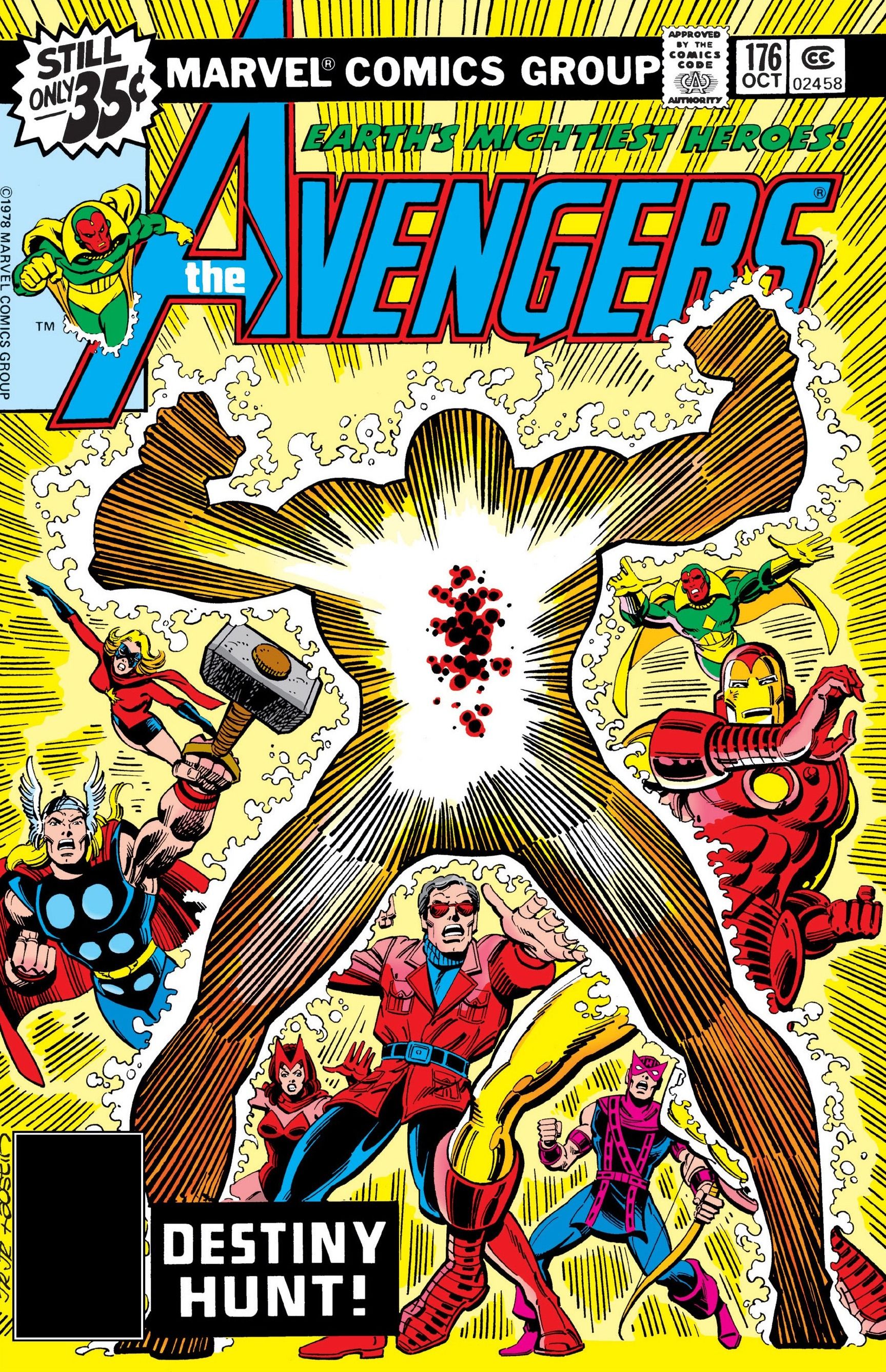 The cover of Avengers #176