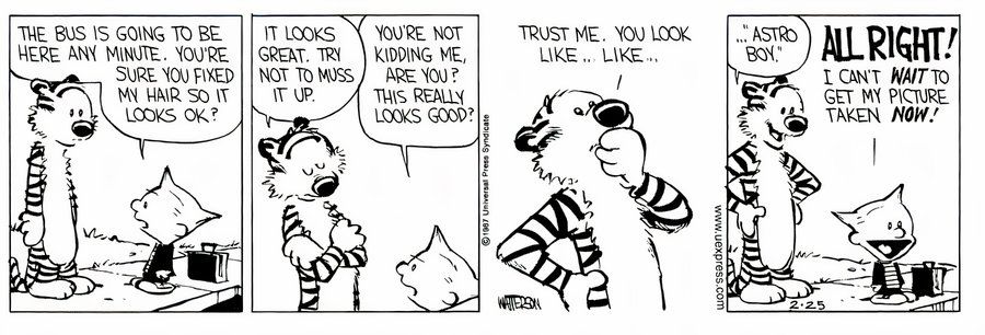 Calvin y Hobbes Pop Culture - Peinado de Astro Boy