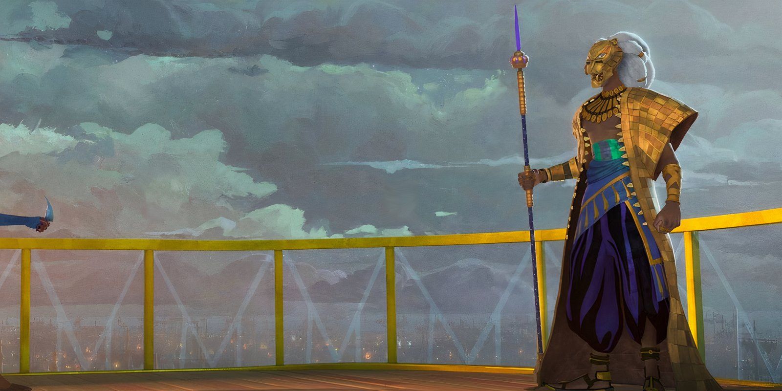 Ojos de Wakanda - Figura de pie con confianza en un balcón