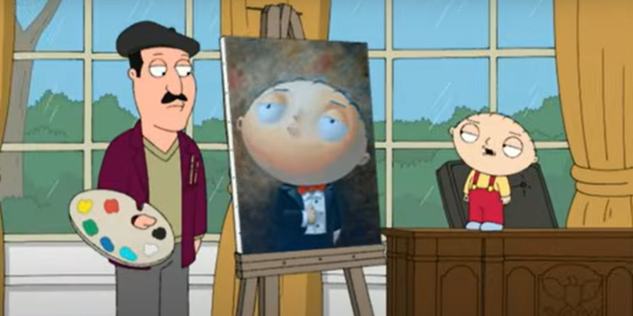 Stewie sits for his Presidential portrait