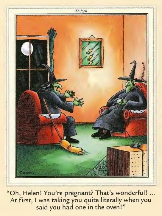 Far Side Witch and Magicians - A Baby in the Oven