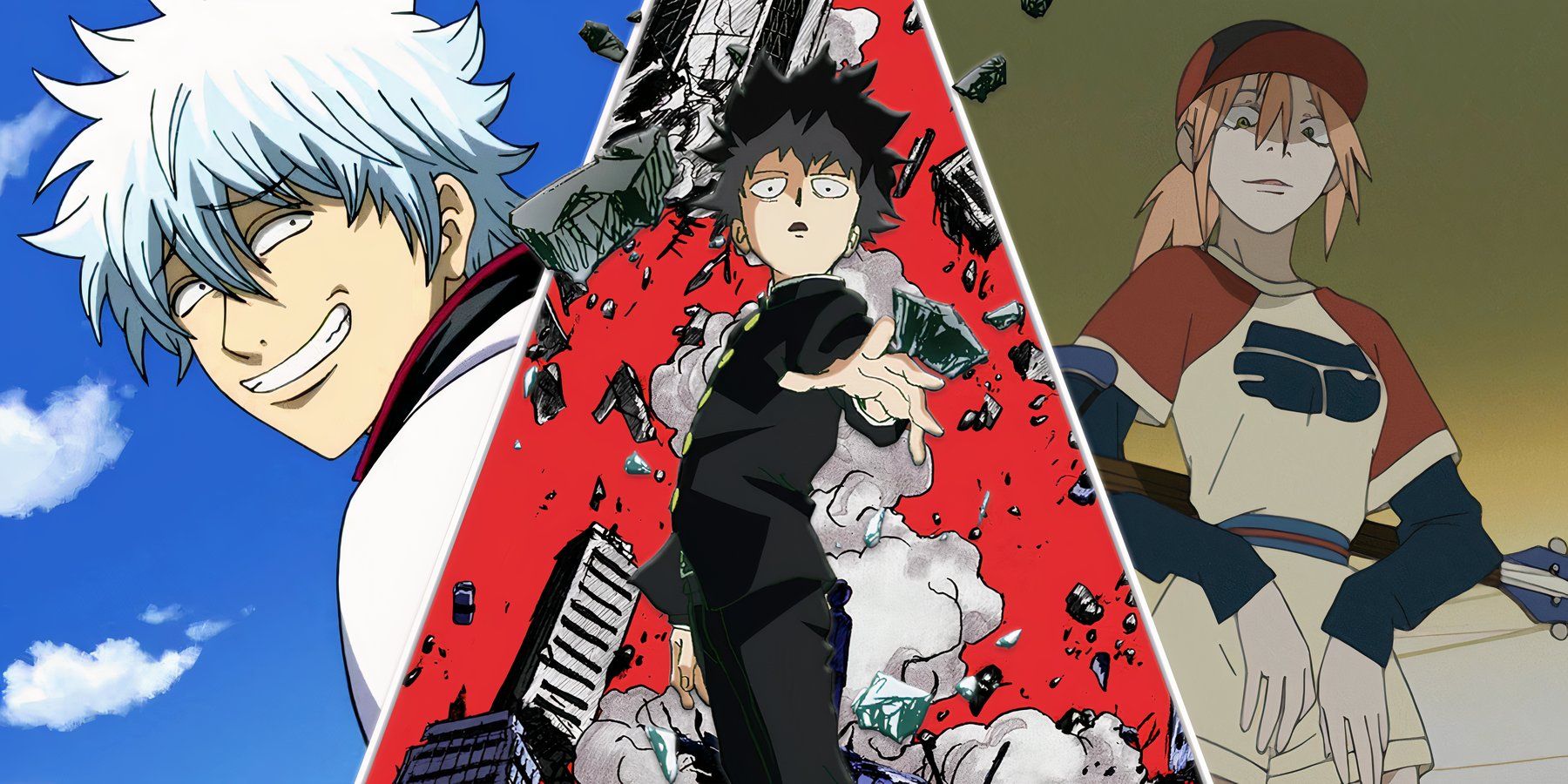 Gintama, Mob Pscyho 100, and FLCL