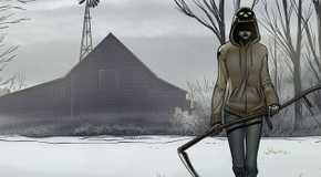 Illustration of Em Cypress holding her scythe on the cover of Revival