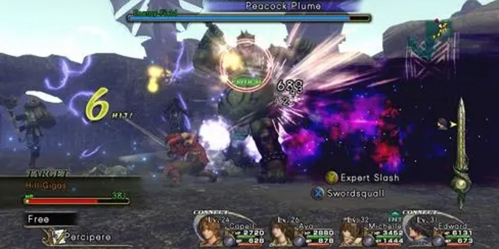 Infinite Undiscovery Gameplay with the party fighting a giant monster