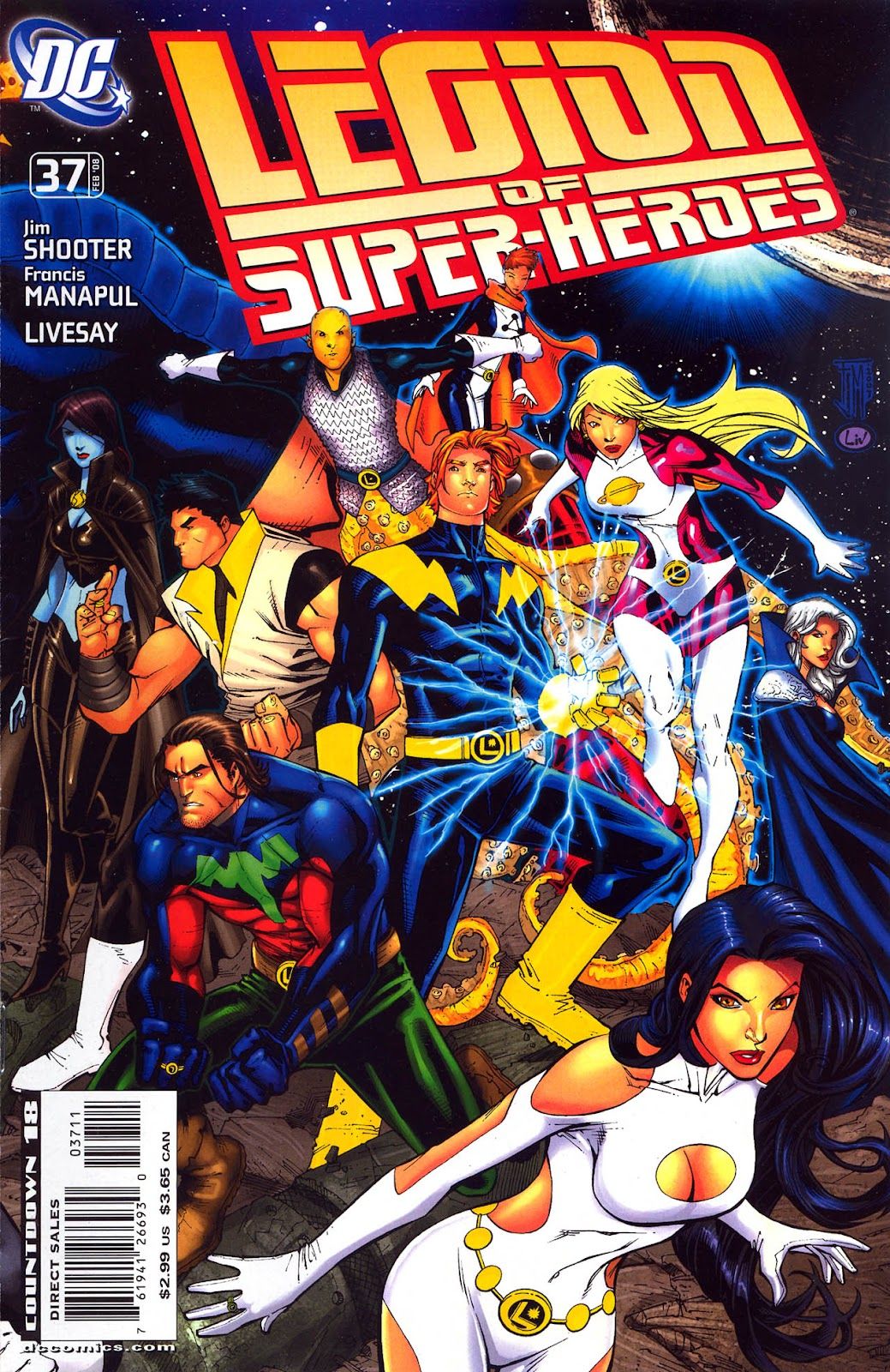 The cover of Legion of Super-Heroes #37