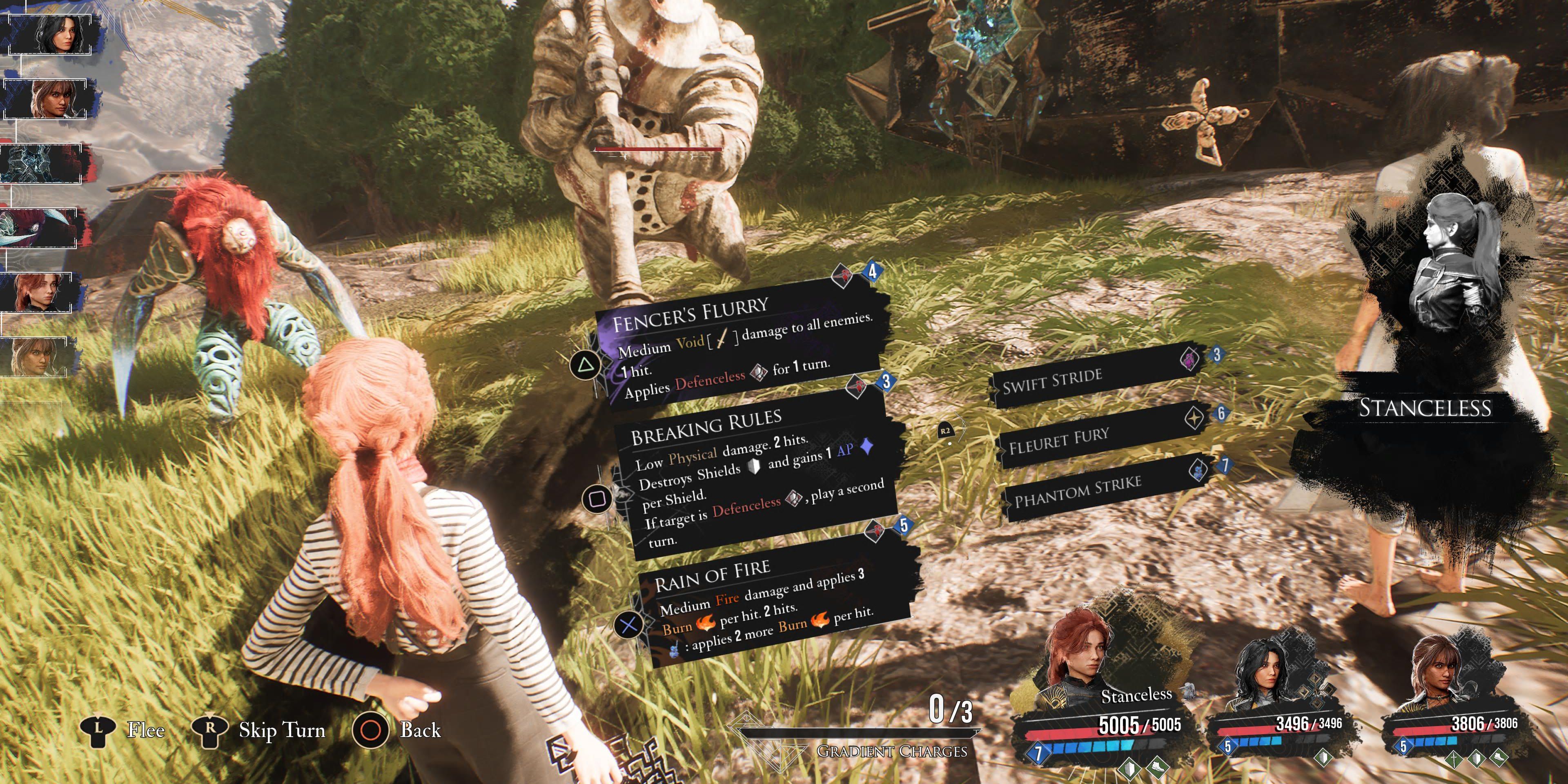 Looking at Maelle's attack options in battle in Clair Obscur: Expedition 33