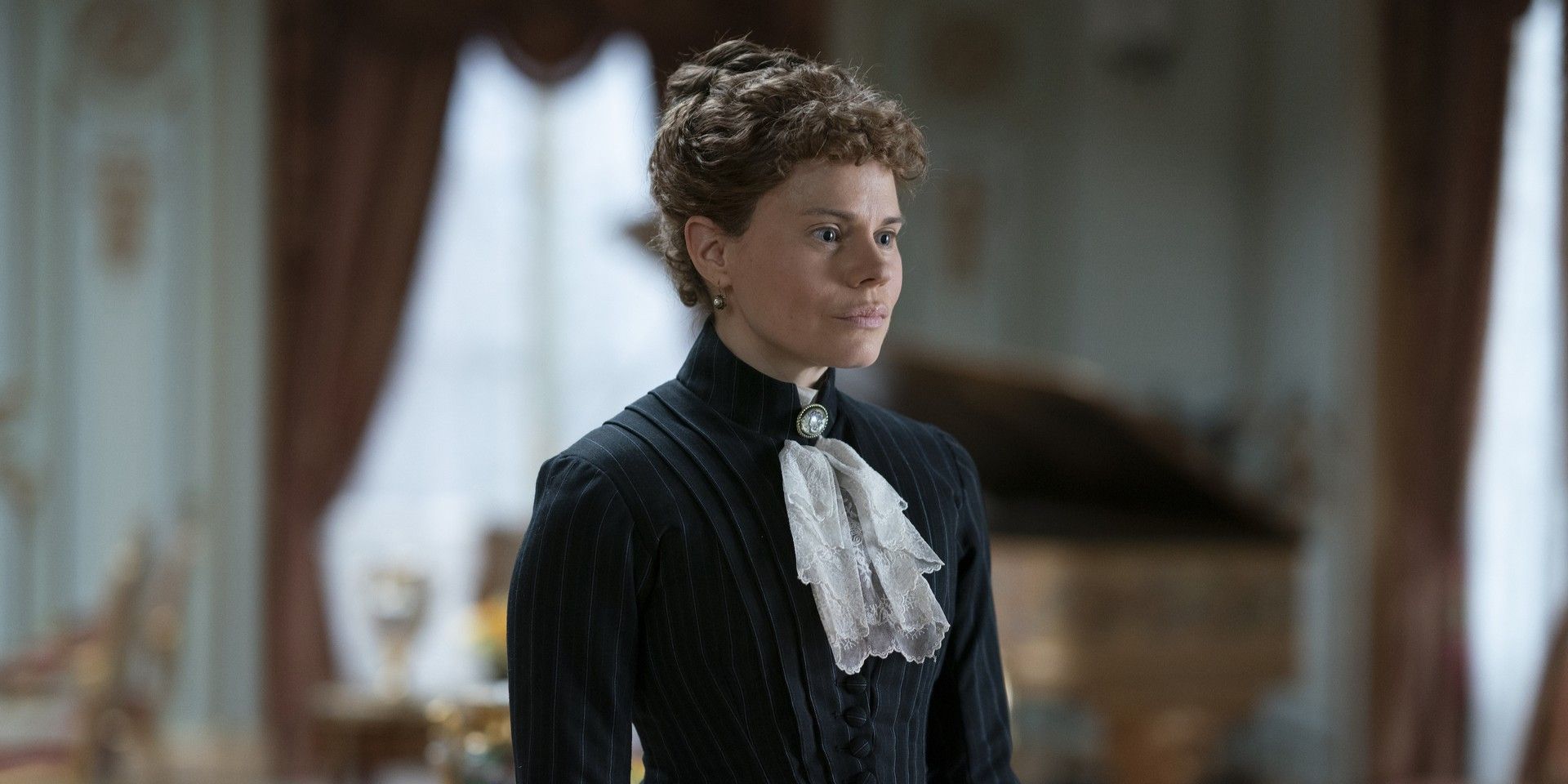 Celia Keenan-Bolger as Mrs. Bruce from The Gilded Age Season 1.