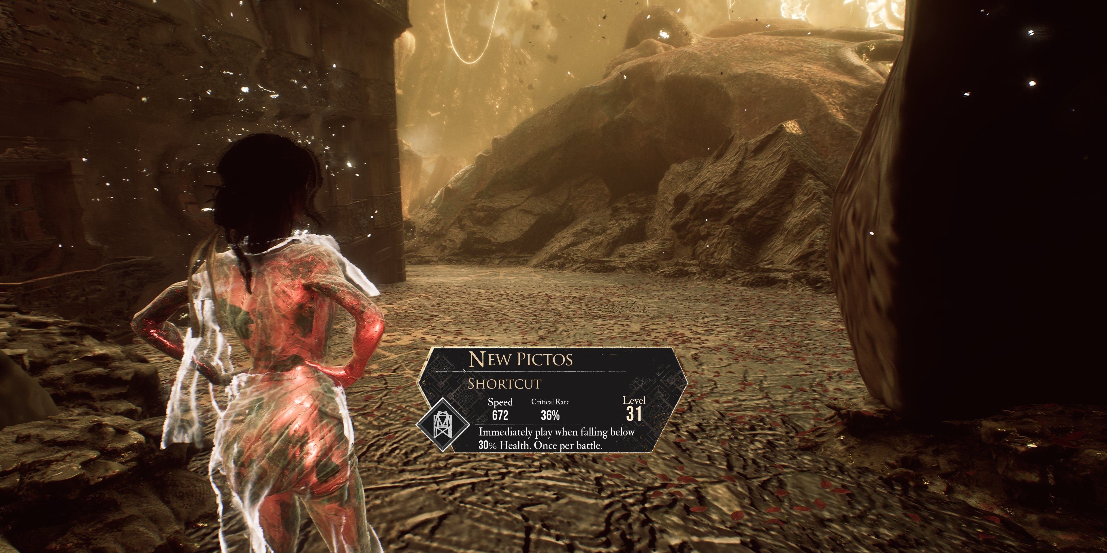 Player obtaining the "Shortcut" Pictos in Renoir's Drafts in Clair Obscur: Expedition 33