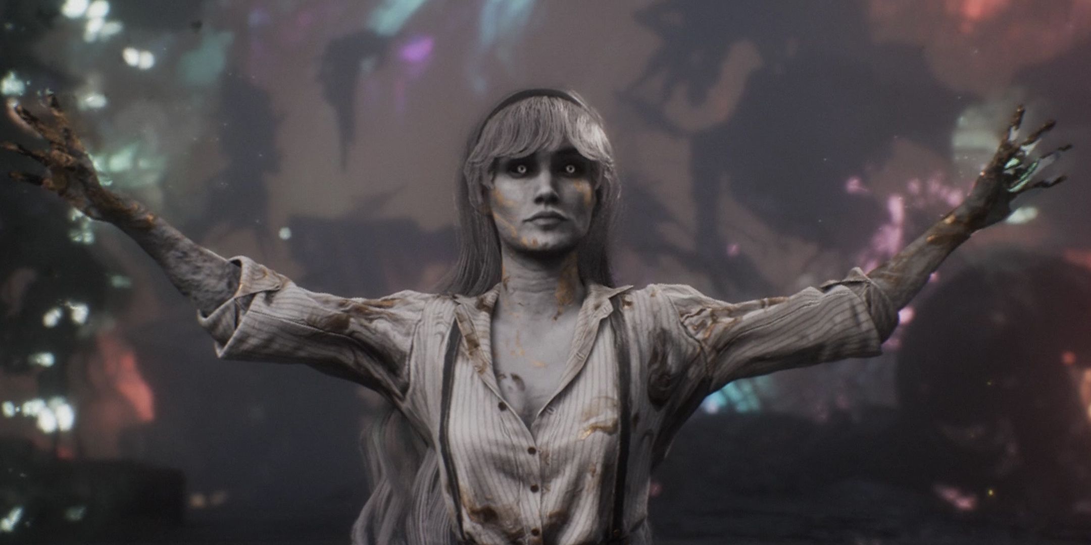 Painted Clea with her arms outstretched during her boss fight in Clair Obscur: Expedition 33