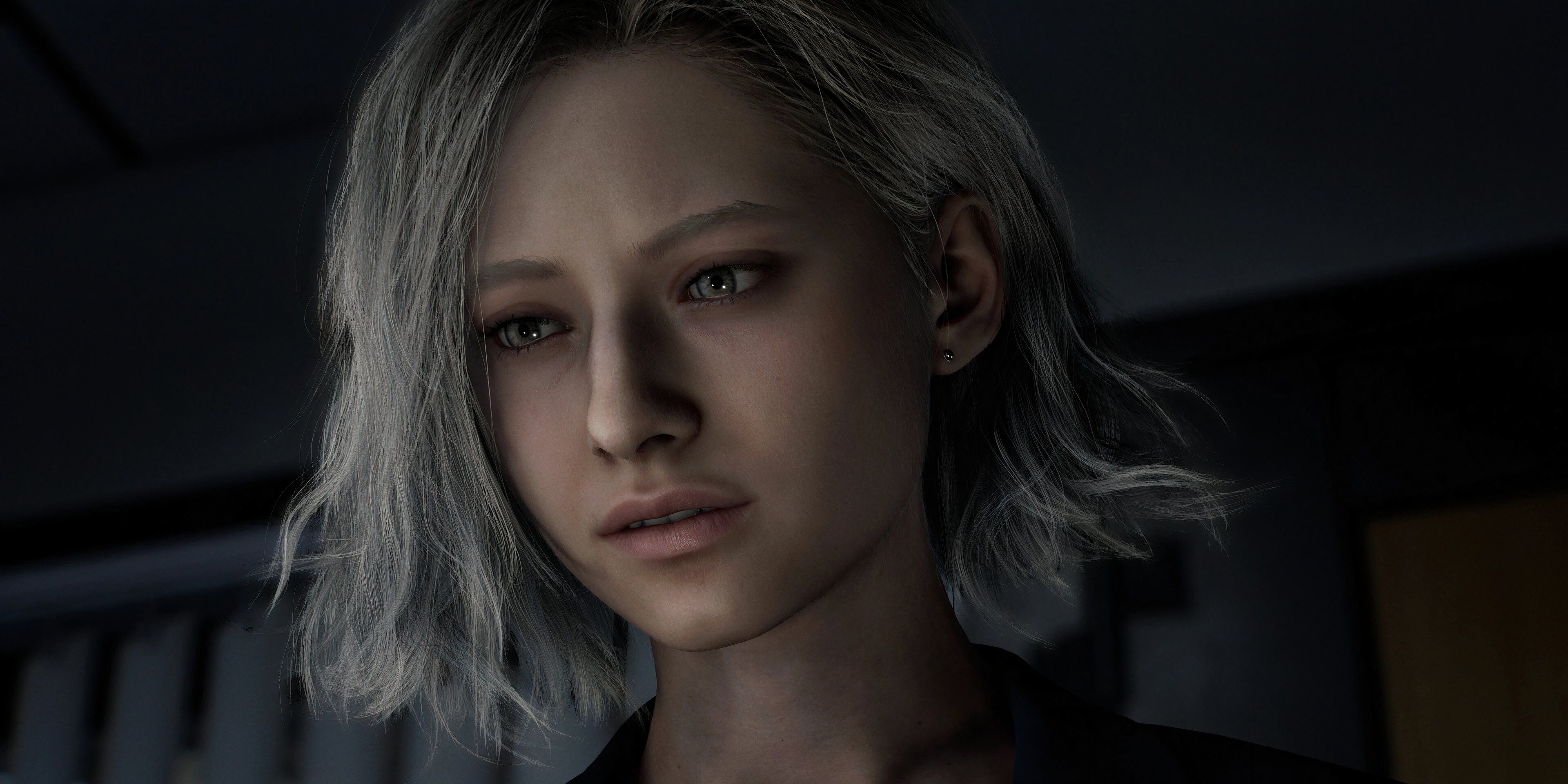 A close-up of Resident Evil's newest protagonist, Grace Ashcroft