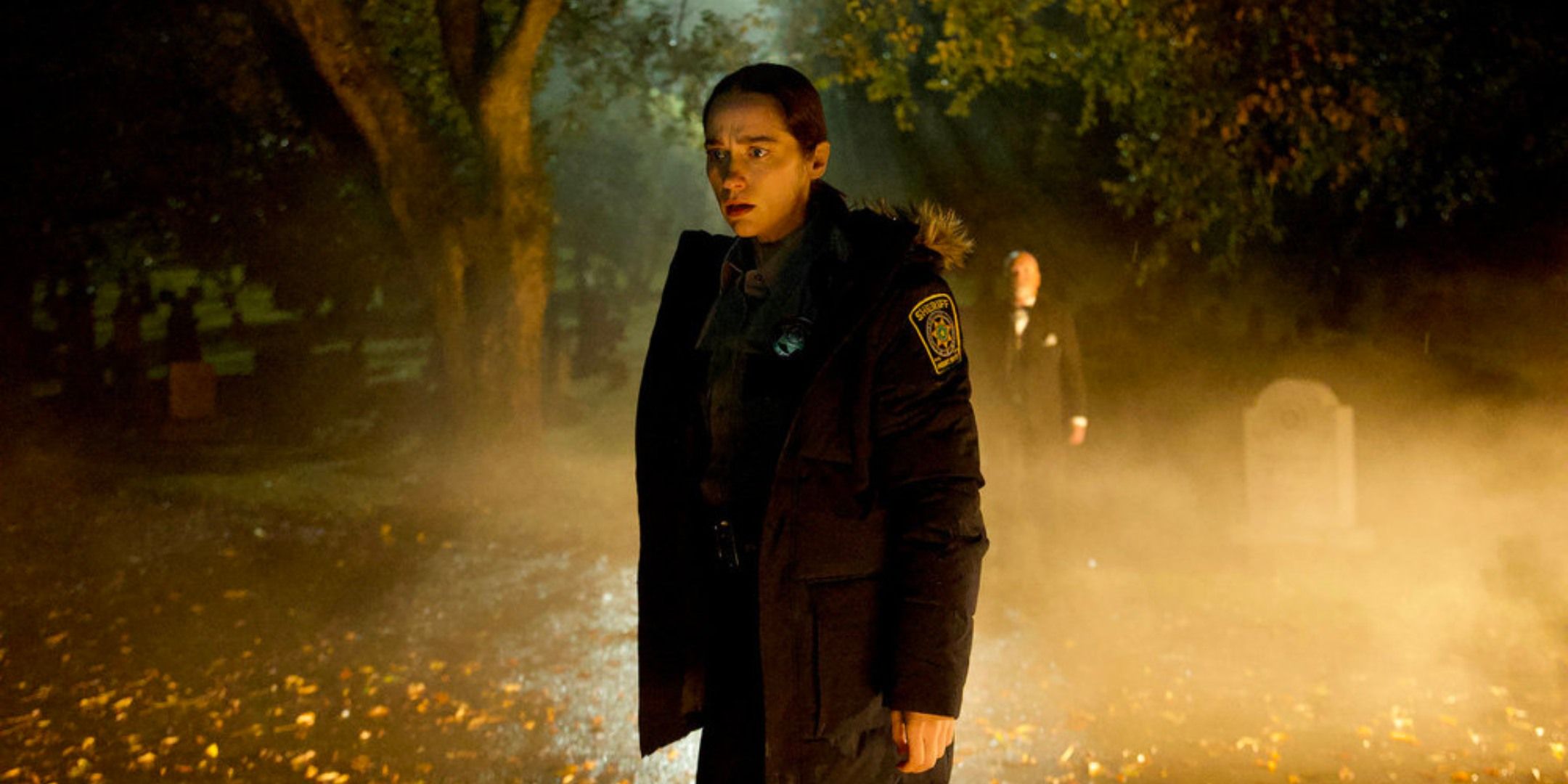 Melanie Scrofano as Dana Cypress in a cemetery in Revival