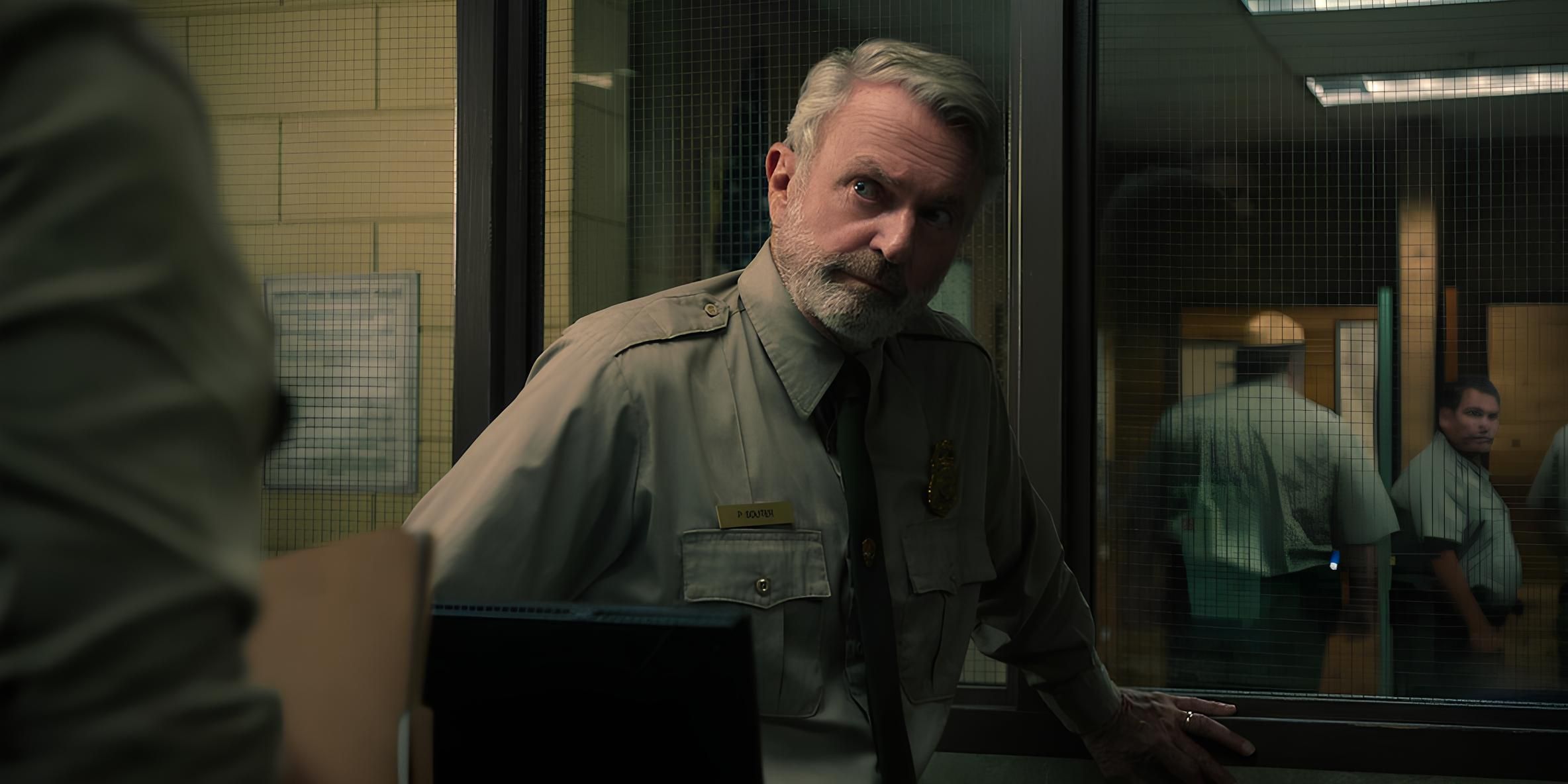 Paul Soulter (Sam Neill) looks incredulously at someone in Untamed.