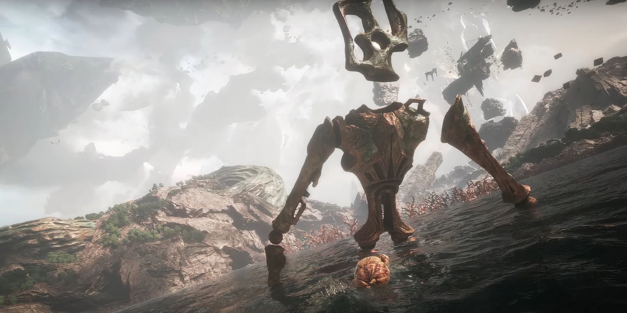Esquie flies toward Sprong in the Overworld in Clair Obscur: Expedition 33
