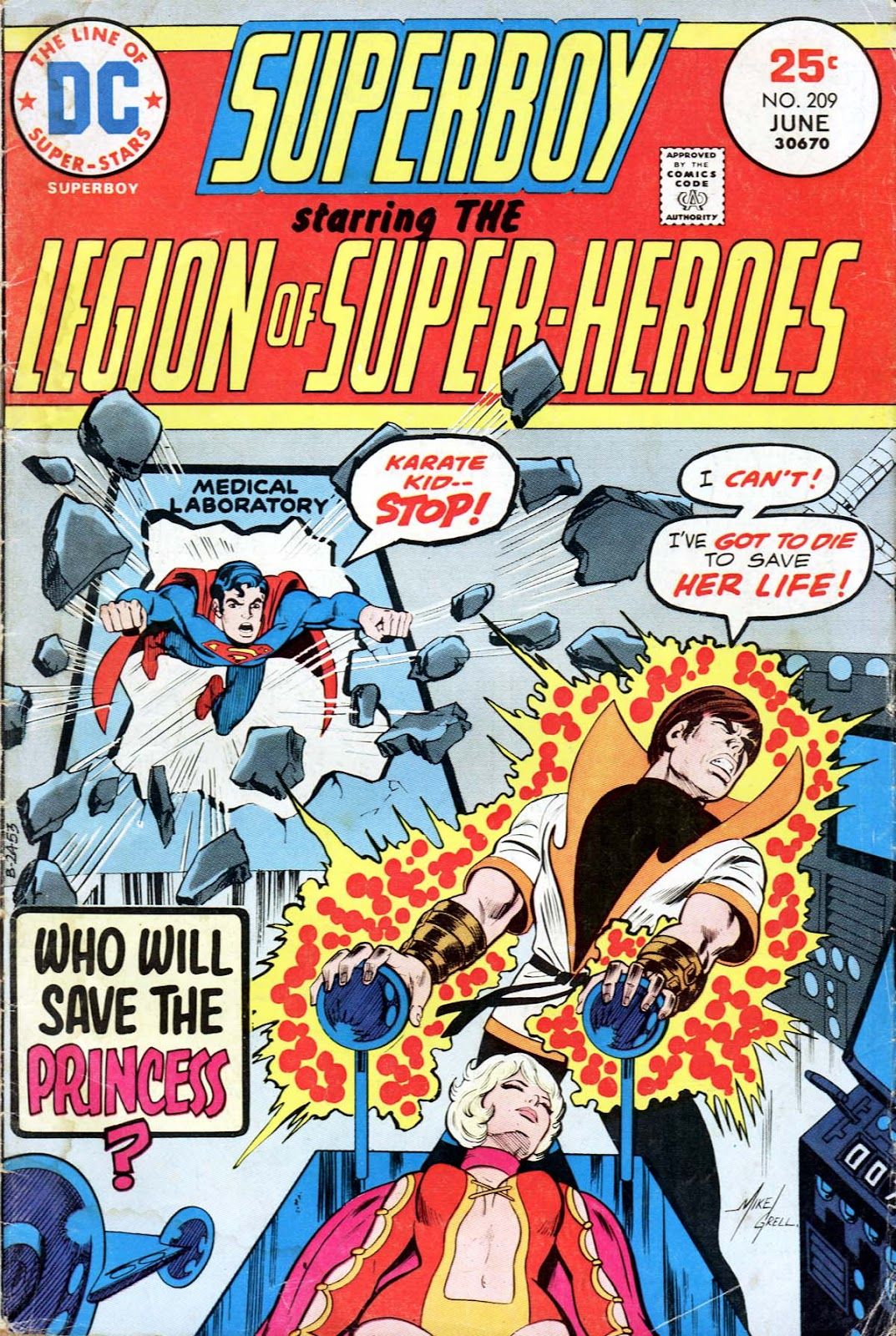 The cover of Superboy #209
