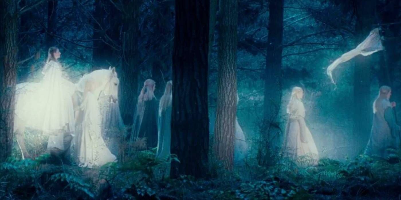 The elves pass by in The Lord of the Rings The Fellowship of the Ring