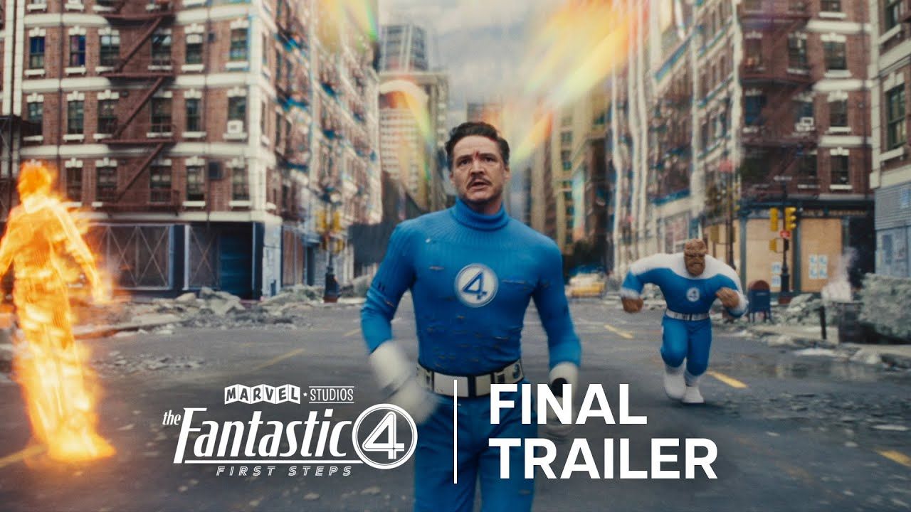 The thumbnail for the final trailer for The Fantastic Four: First Steps.