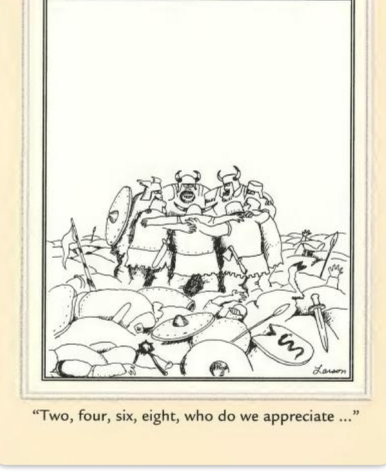 The Far Side victory celebration 