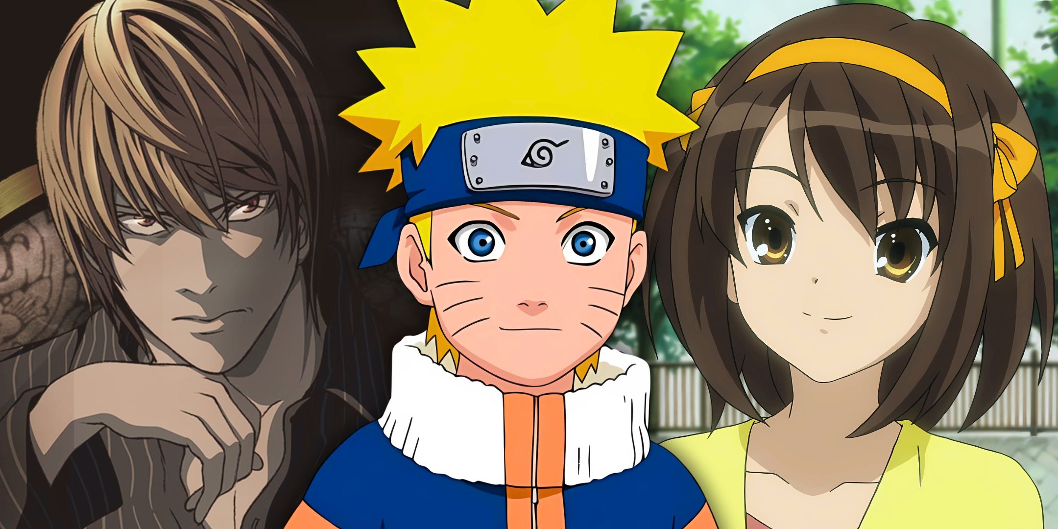 Un collage con Naruto, la melancolía de Haruhi Suzumiya y la nota de muerte