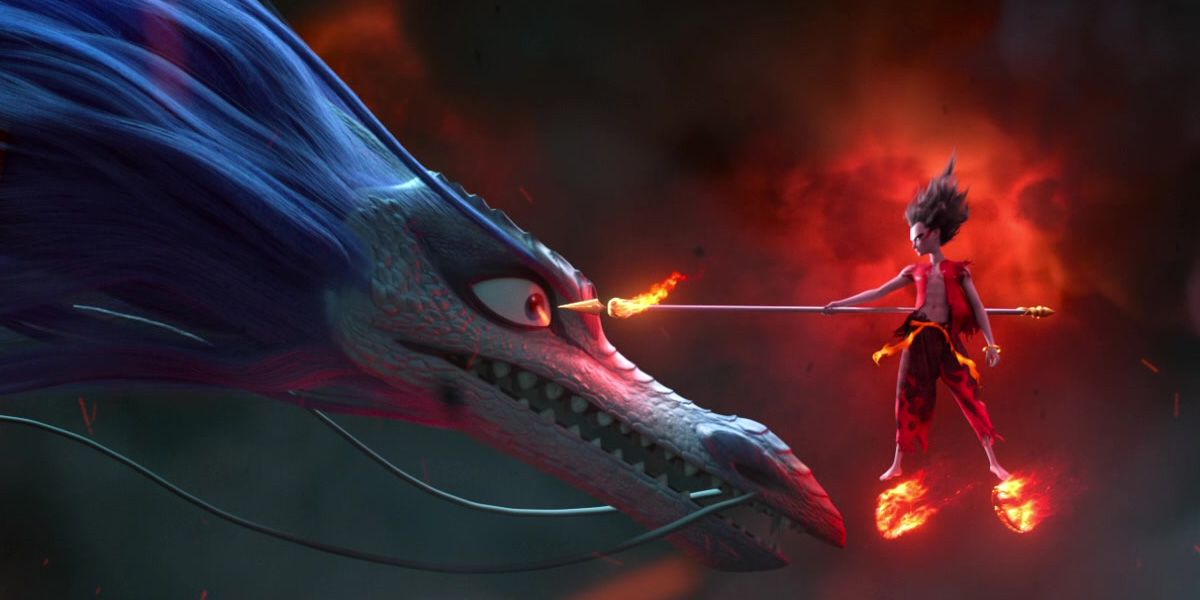 Born Zhā (Jordan Cole / Lü Yanting) confronts Ao Bong (Aleks le / han mo) My ne zha.