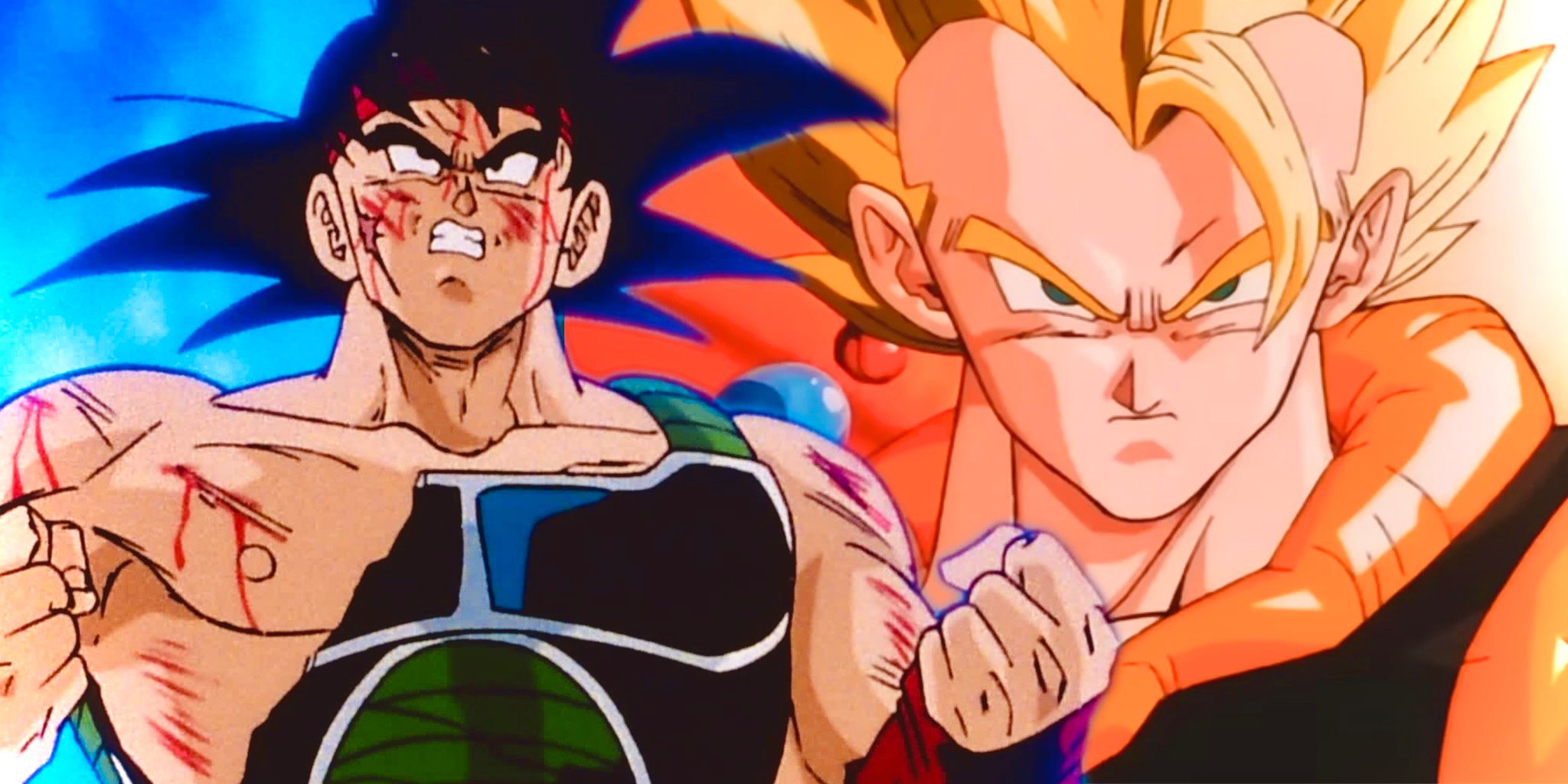 Bardock and Gogeta prepare to fight in Dragon Ball Z