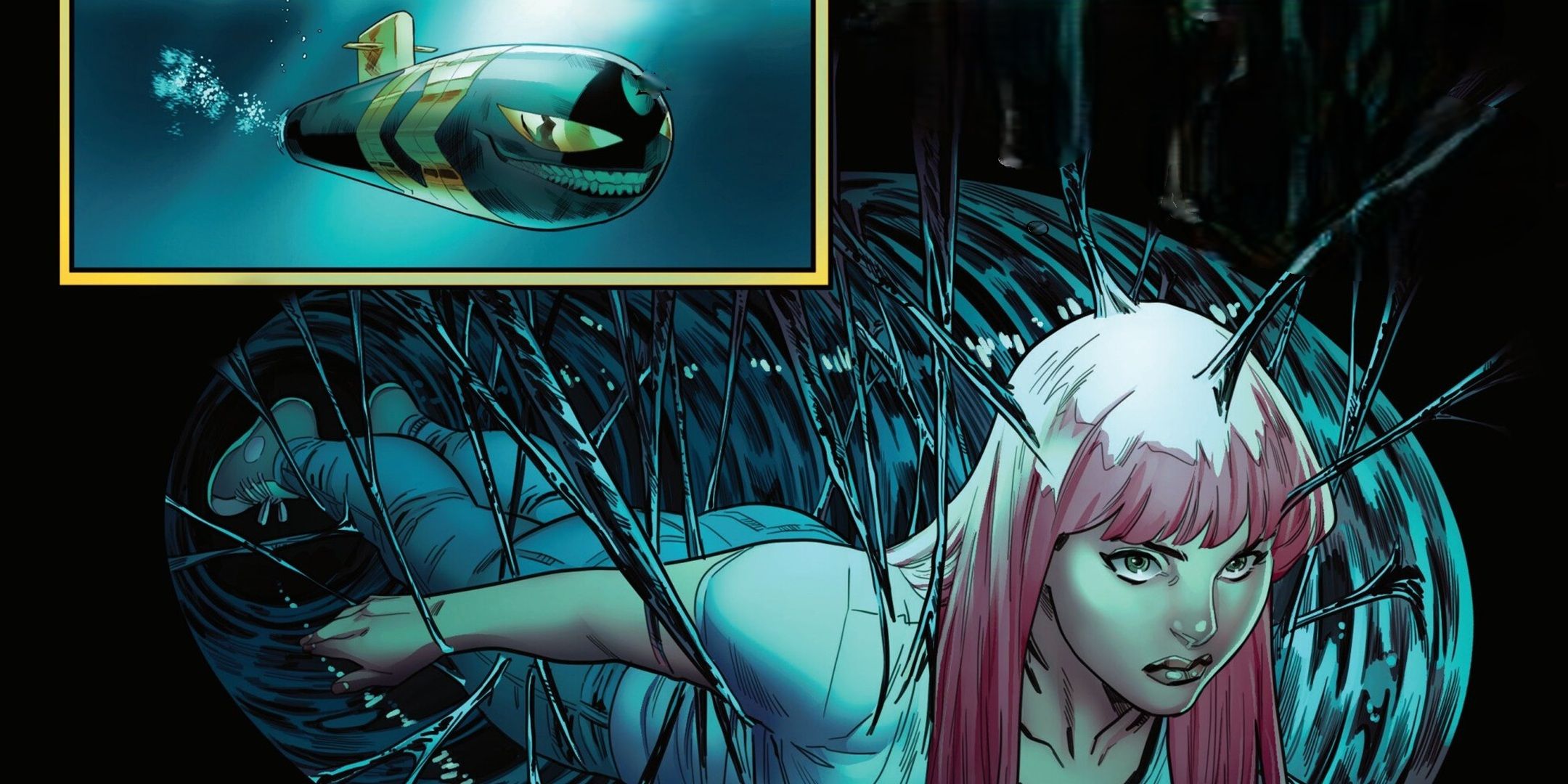 Mary Jane rides in Venom like a submarine