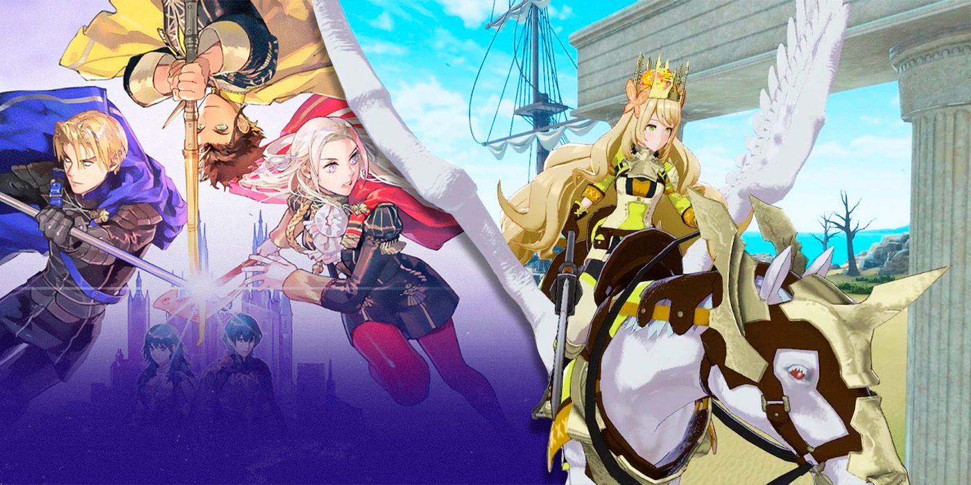 Fire Emblem: Three Houses and a pegasus knight from Fire Emblem