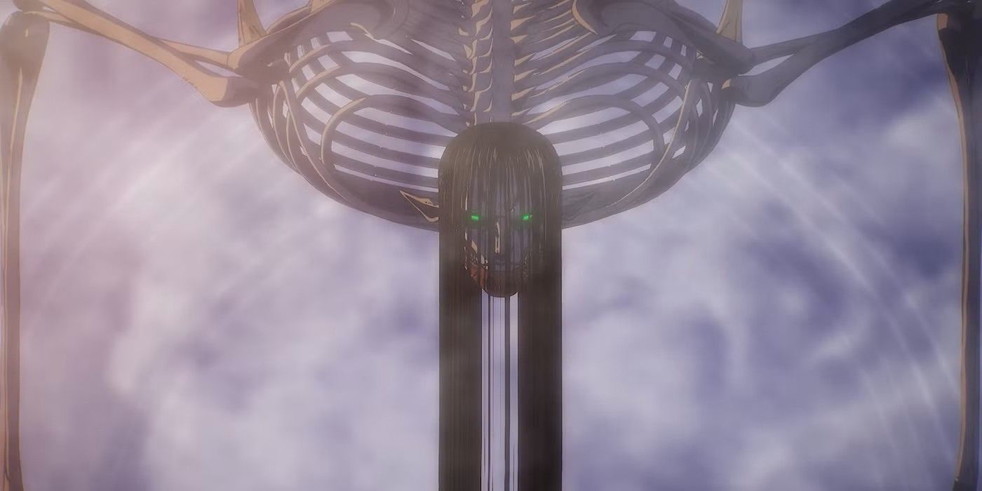 Eren's Founding Titan makes landfall in the Rumbling in Attack on Titan.
