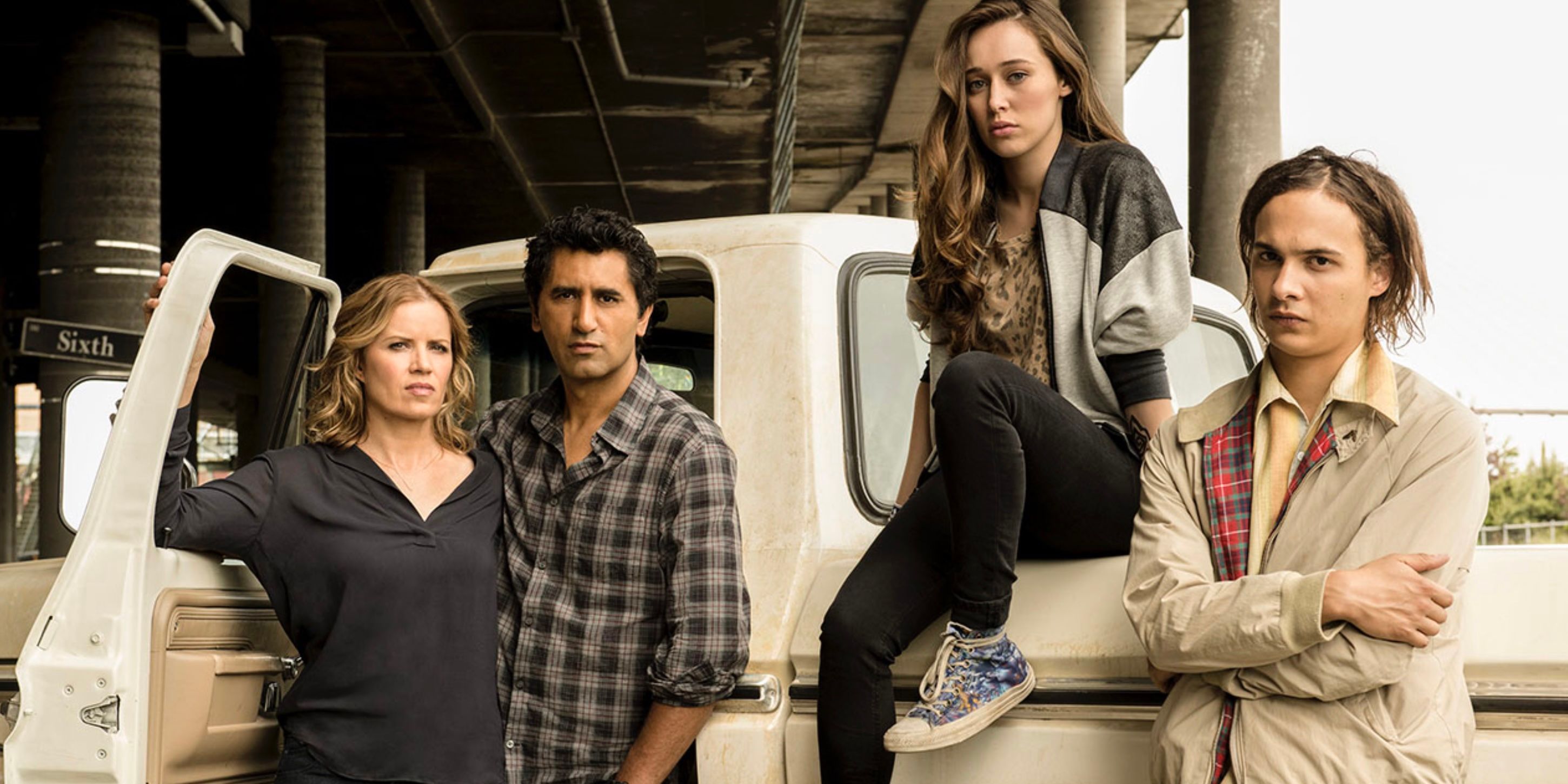 Madison Clark, Travis Manawa, Alicia Clark and Nick Clark on Fear the Walking Dead