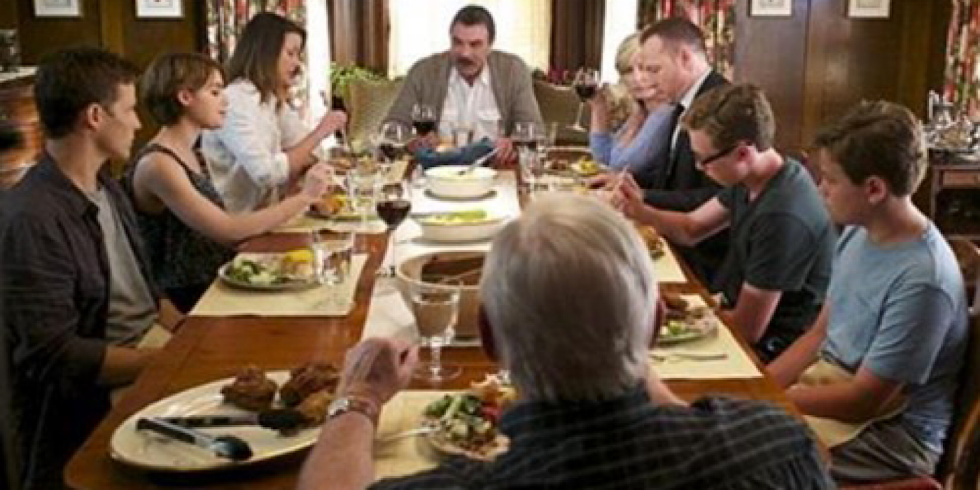 Reagan family dinner with Frank at the head of the table.