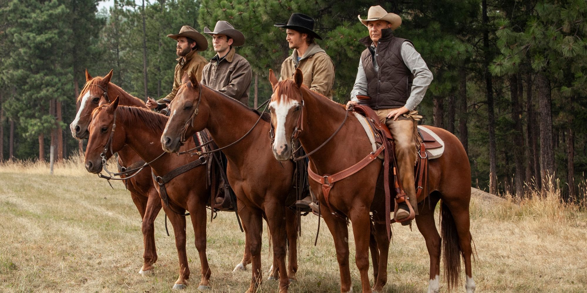Lee Dutton, Jamie Dutton, Kayce Dutton, and John Dutton from Yellowstone