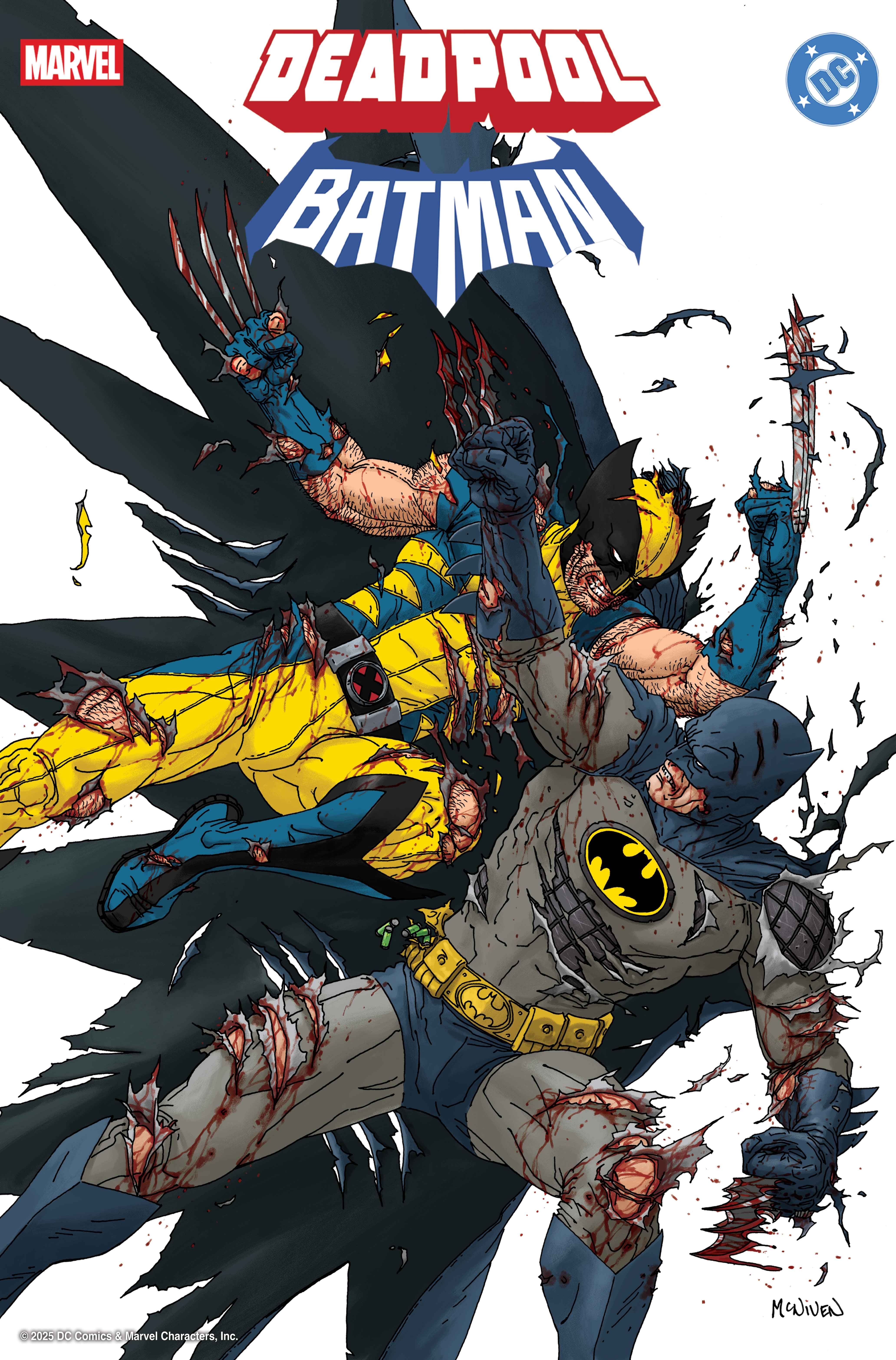 Capa variante do Deadpool/Batman por Steve McNiven