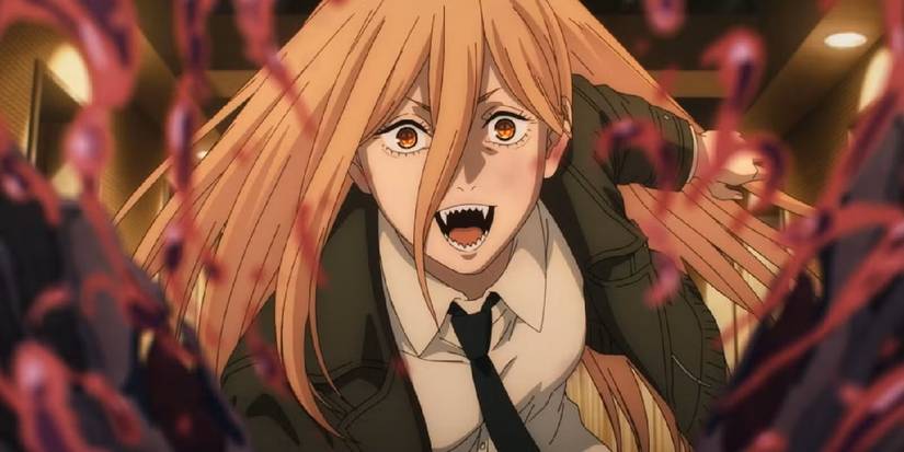 Power from Chainsaw Man looks excited