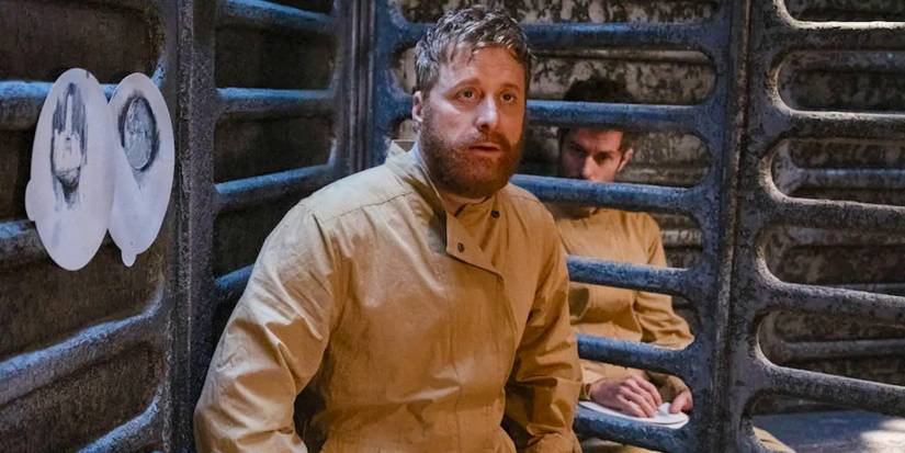 Dr. Harry Vanderspeigle, played by Alan Tudyk, in the Grey's ship during Resident Alien's Season 4 premiere 