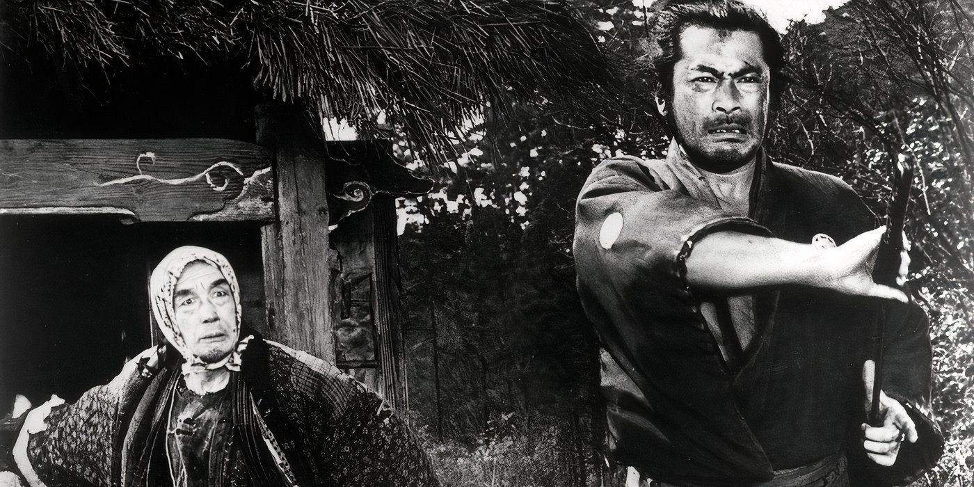 Sanjuro faces Outlaw criminals in Yojimbo.