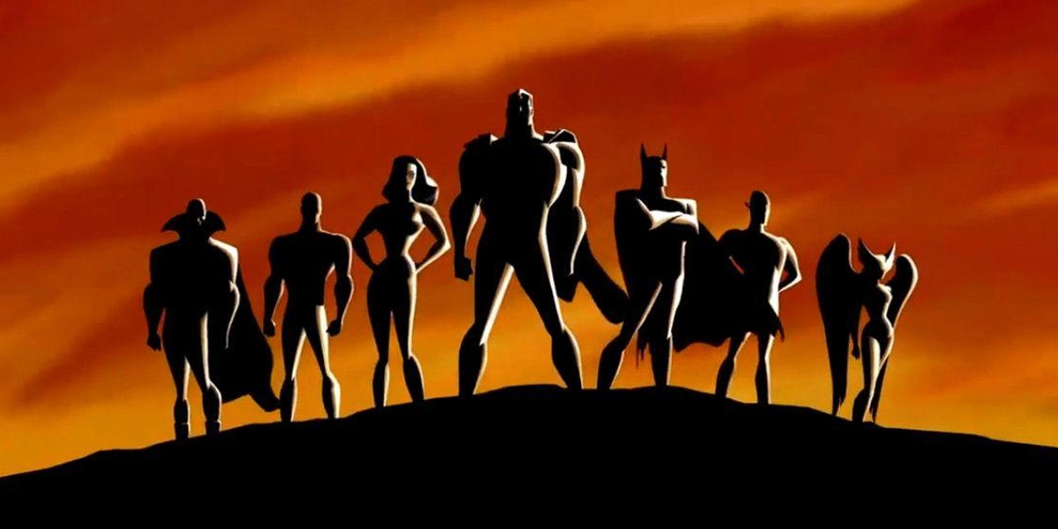 Silhouetted hereos from Justice League Unlimited