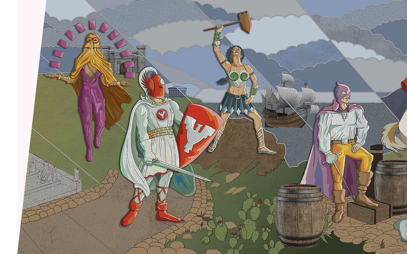 Superman Hall of Justice mural 1